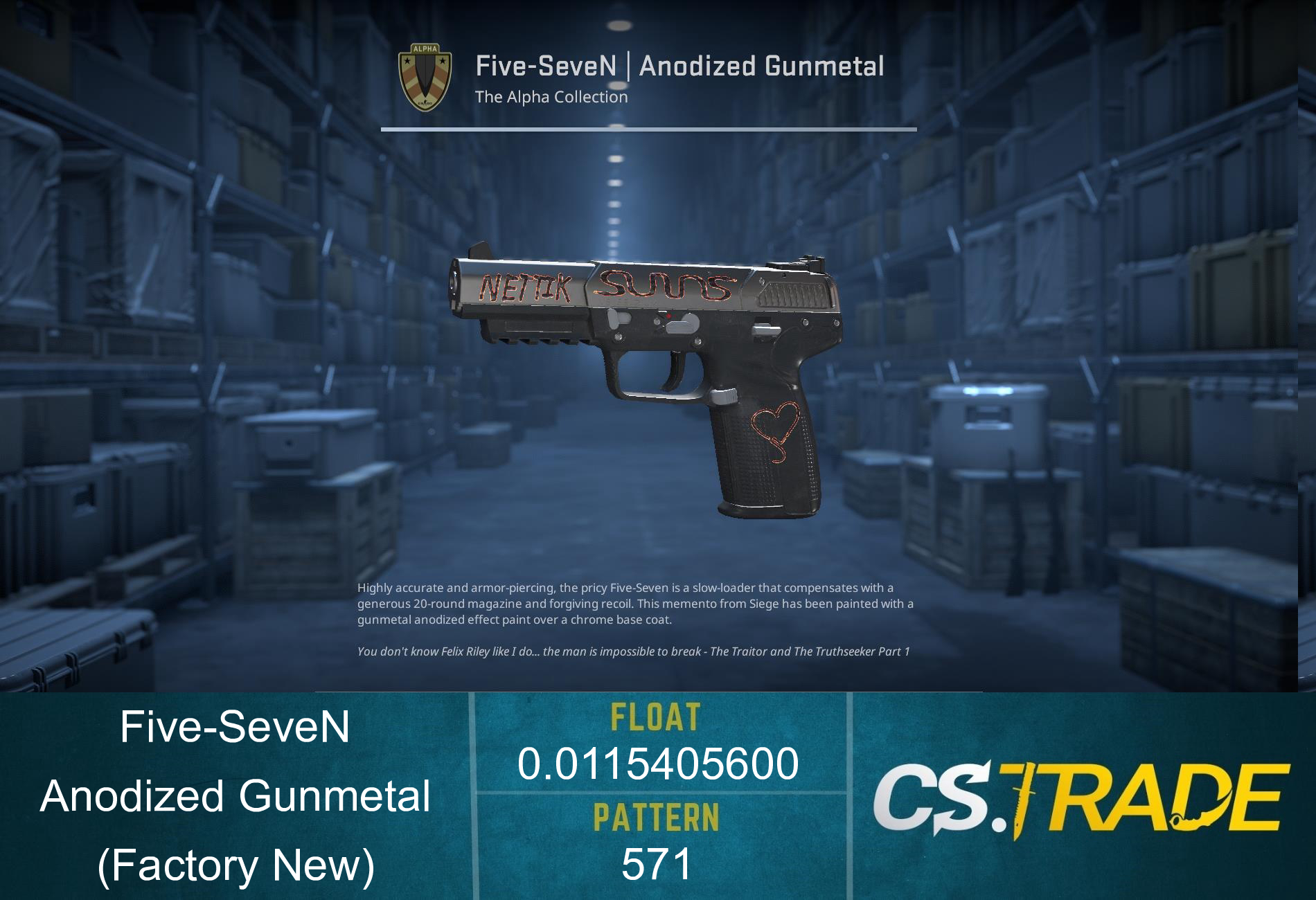 Five-SeveN | Anodized Gunmetal (Factory New) Screenshot