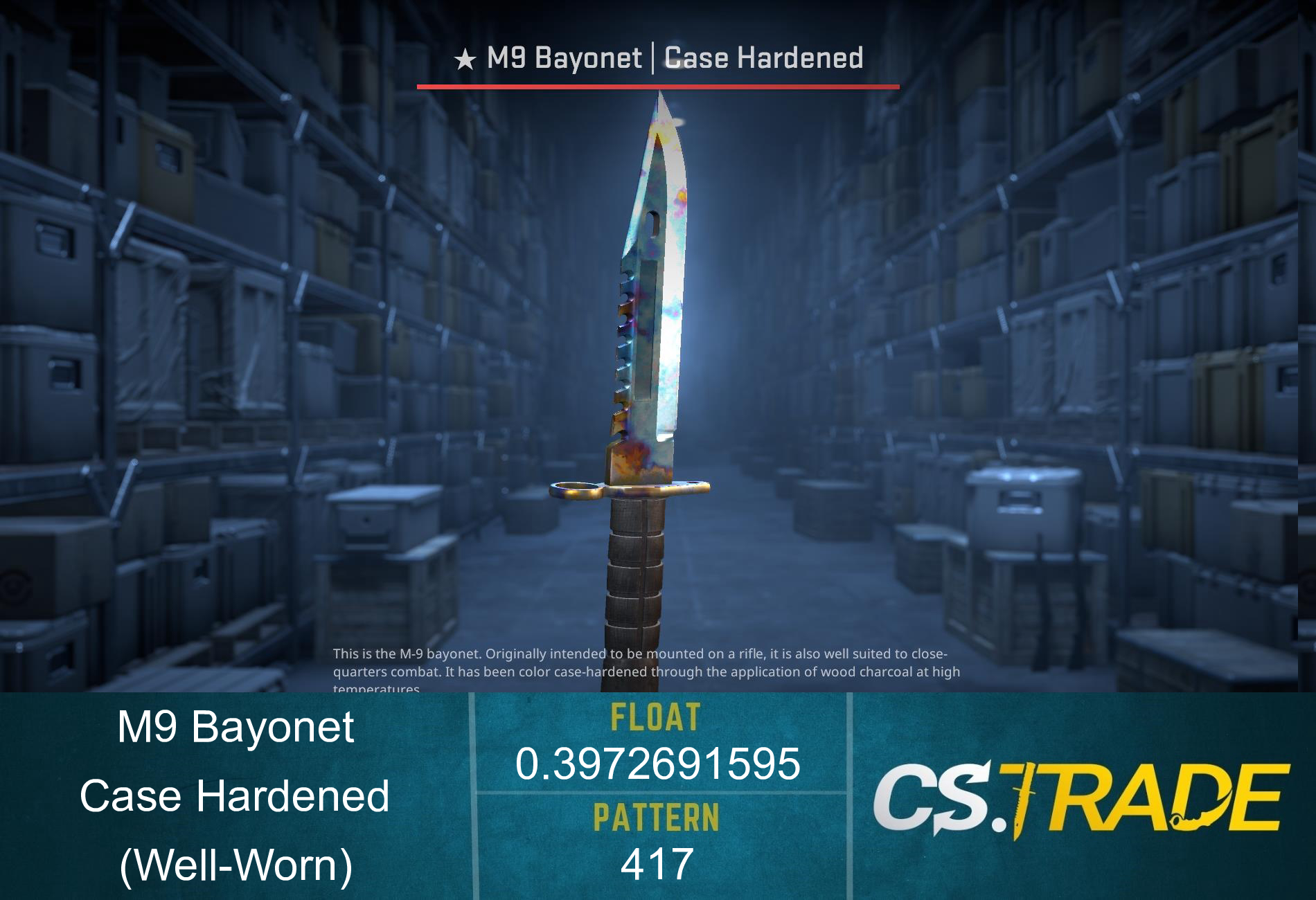 ★ StatTrak™ M9 Bayonet | Case Hardened (Well-Worn) Screenshot