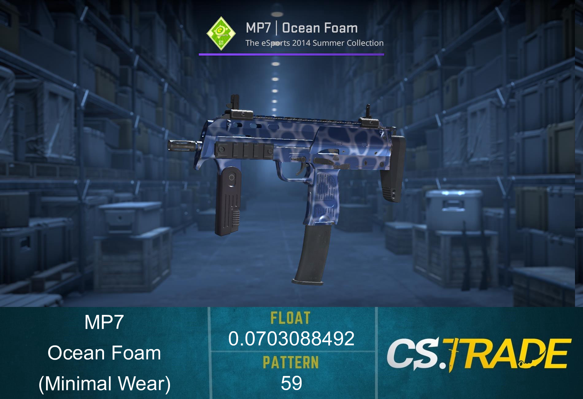 MP7 | Ocean Foam (Minimal Wear) Screenshot