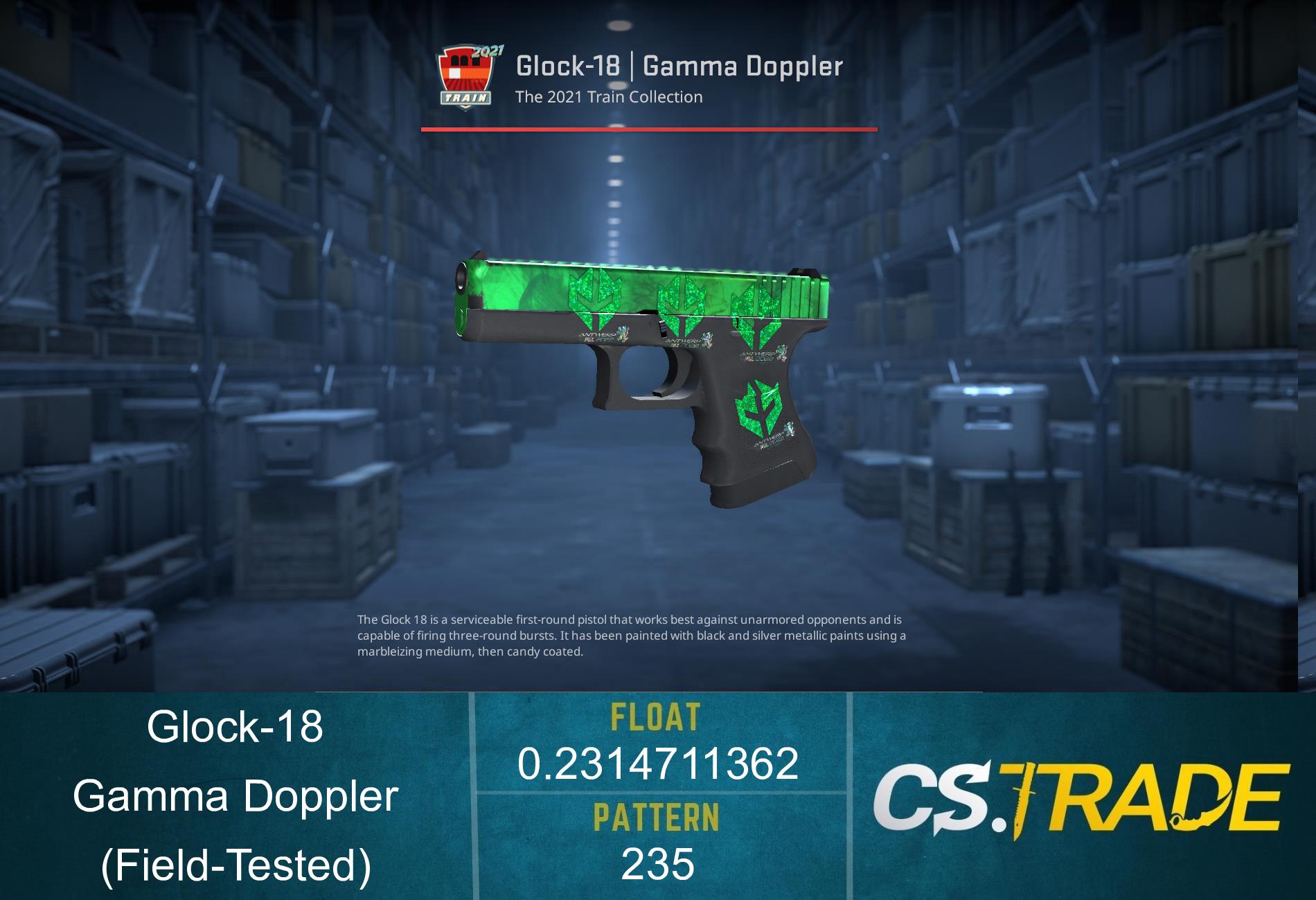 Glock-18 | Gamma Doppler Emerald (Field-Tested) Screenshot