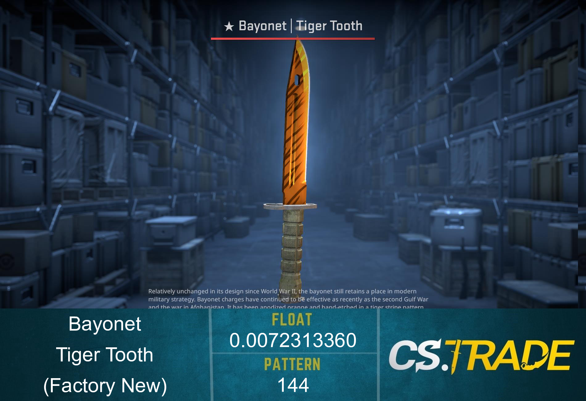 ★ Bayonet | Tiger Tooth (Factory New) Screenshot