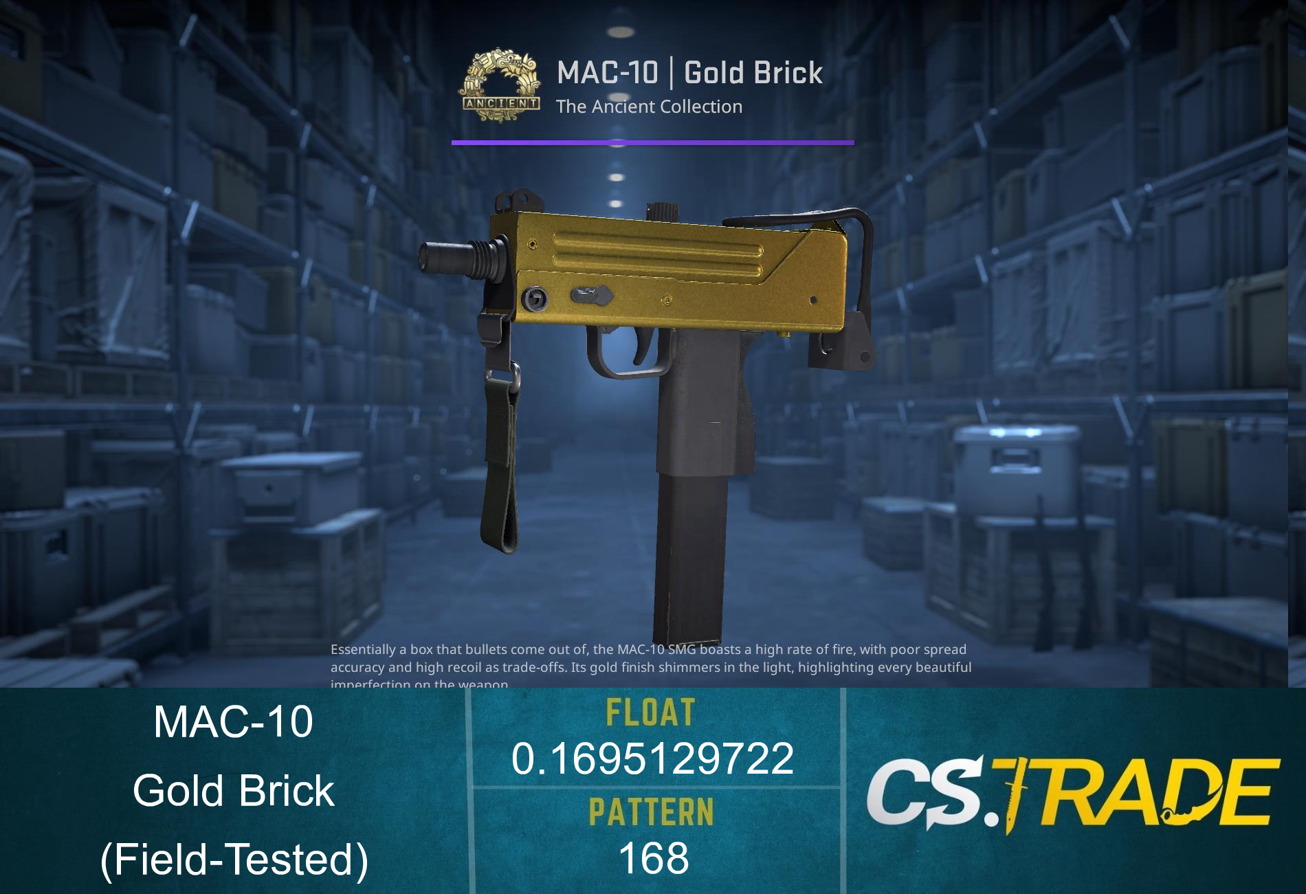 MAC-10 | Gold Brick (Field-Tested) Screenshot