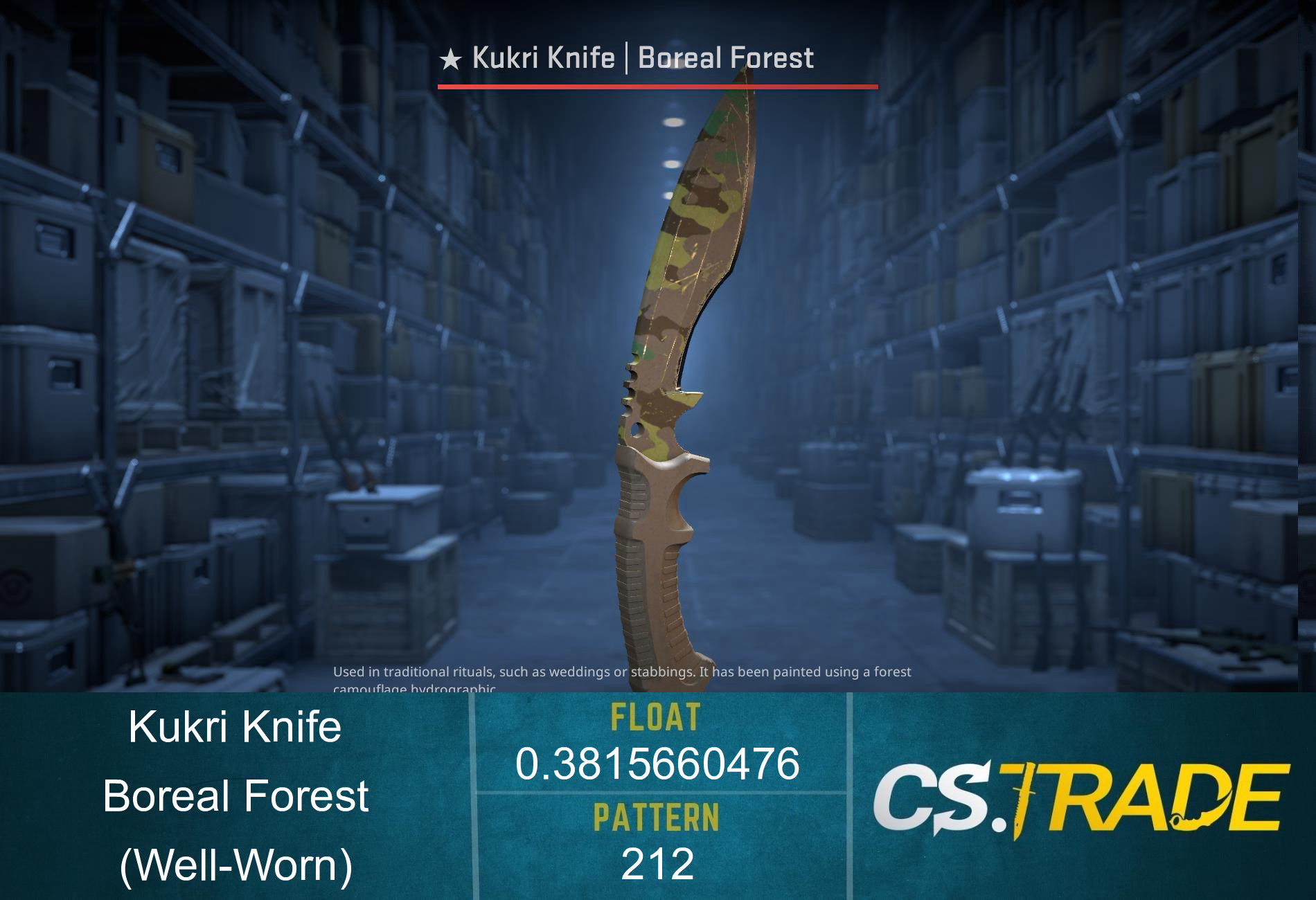 ★ Kukri Knife | Boreal Forest (Well-Worn) Screenshot