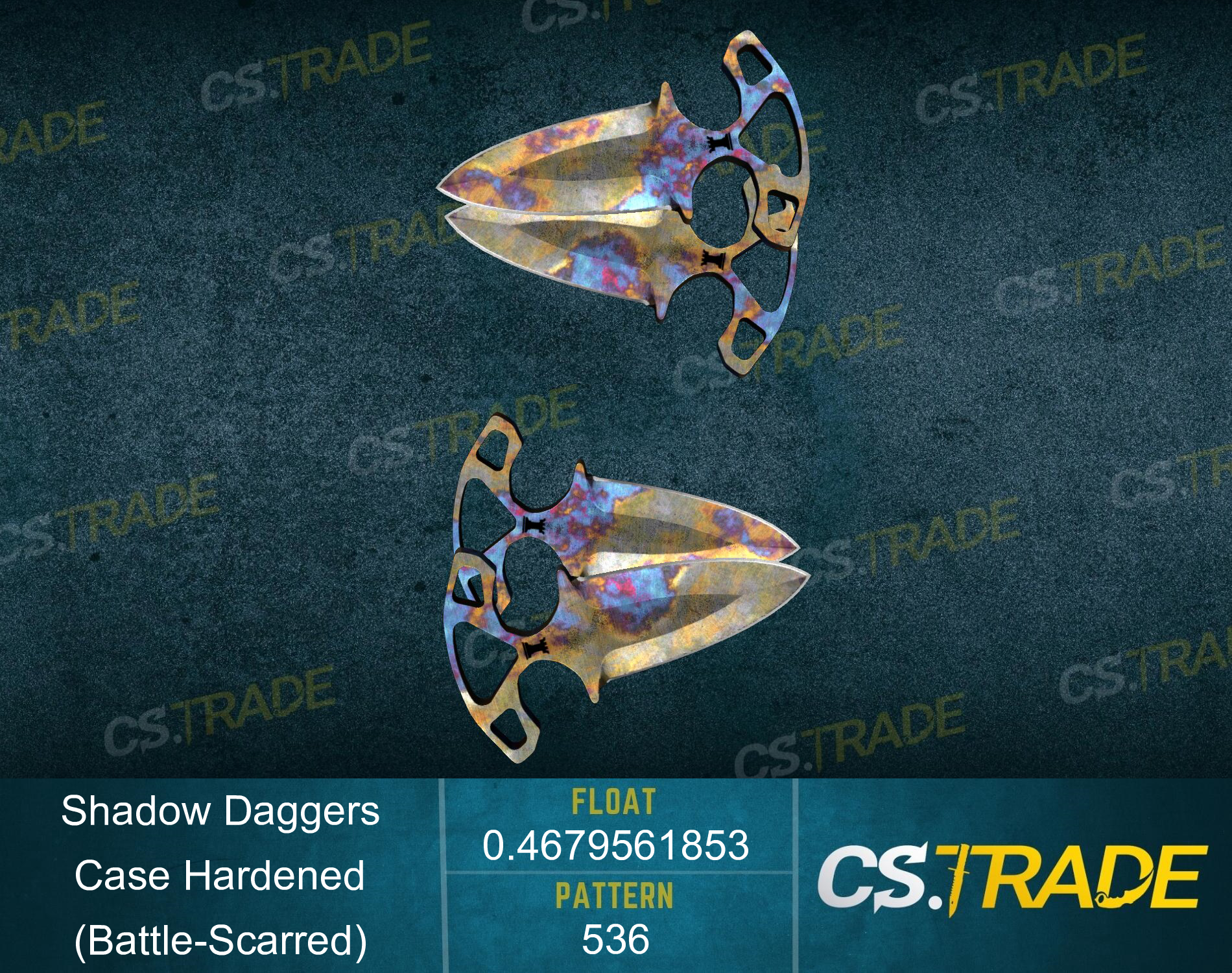 ★ StatTrak™ Shadow Daggers | Case Hardened (Battle-Scarred) Screenshot