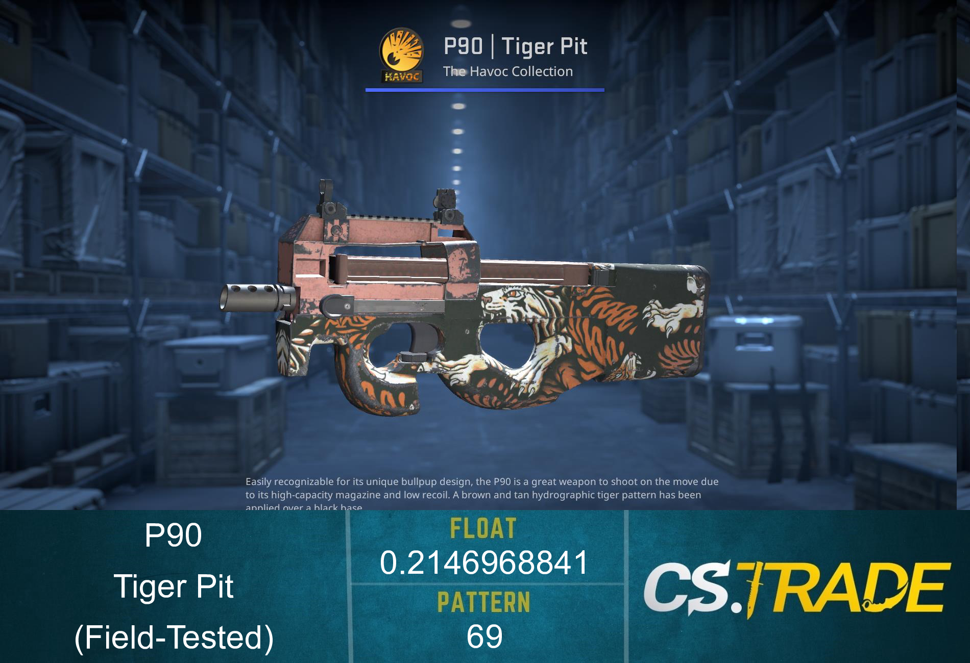 P90 | Tiger Pit (Field-Tested) Screenshot