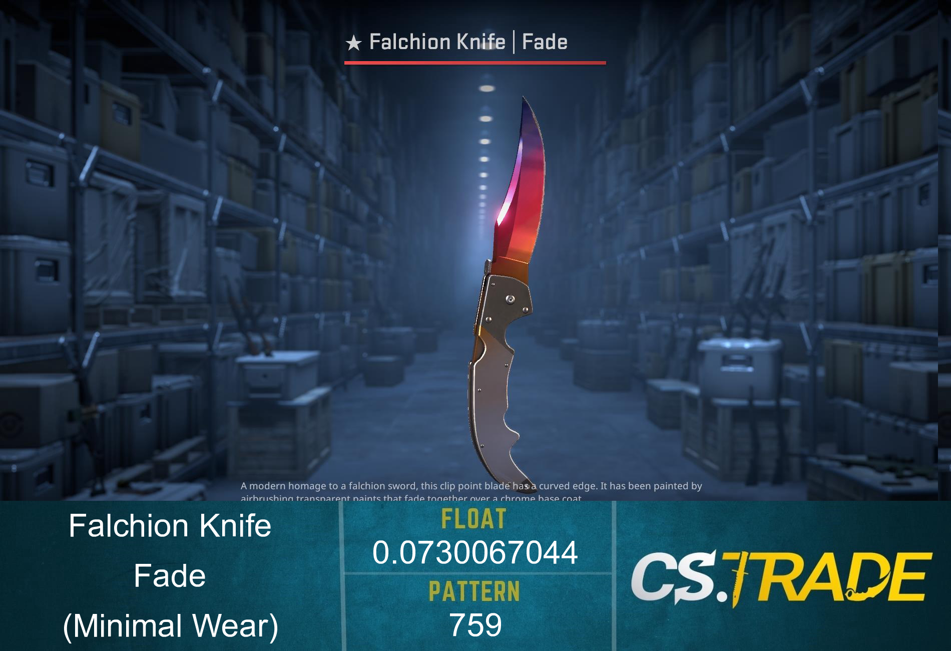 ★ StatTrak™ Falchion Knife | Fade (Minimal Wear) Screenshot