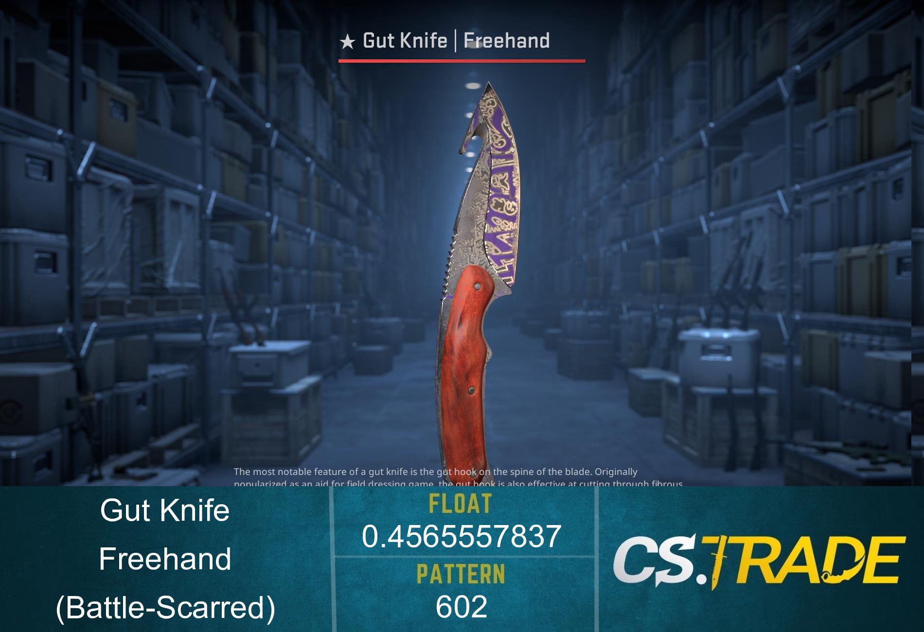 ★ StatTrak™ Gut Knife | Freehand (Battle-Scarred) Screenshot