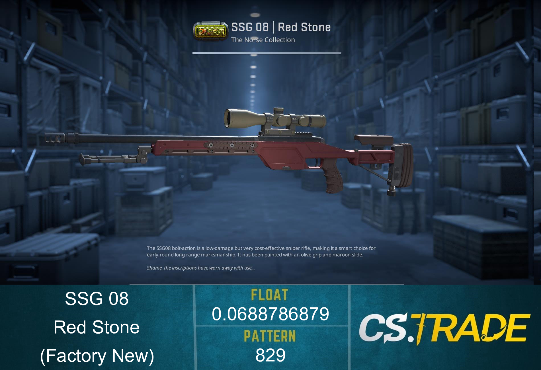 SSG 08 | Red Stone (Factory New) Screenshot