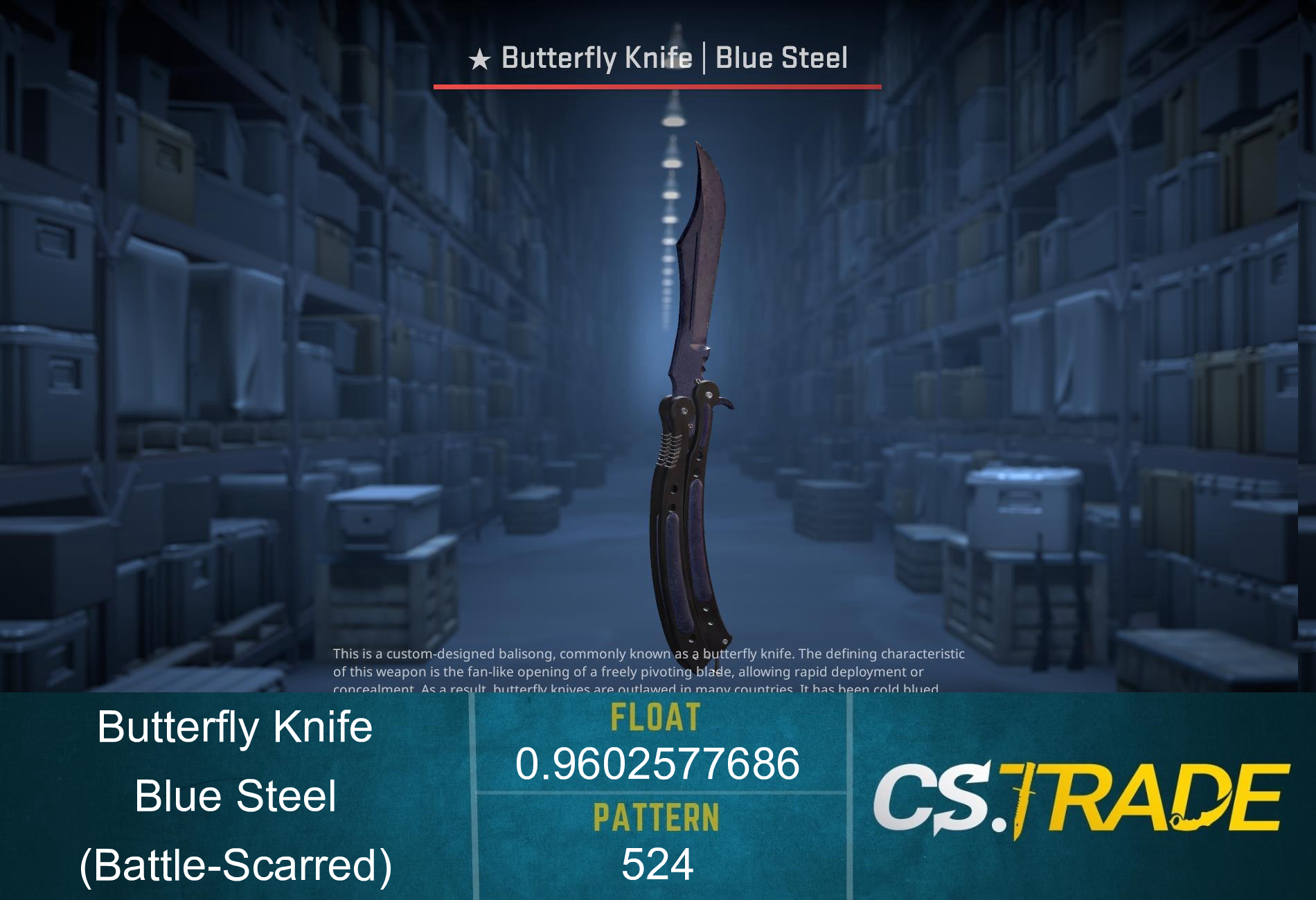 ★ Butterfly Knife | Blue Steel (Battle-Scarred) Screenshot