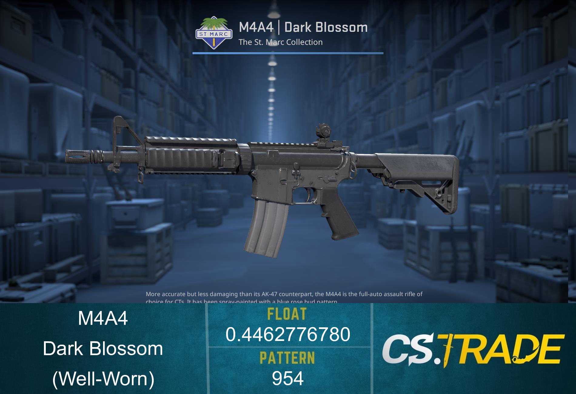 M4A4 | Dark Blossom (Well-Worn) Screenshot