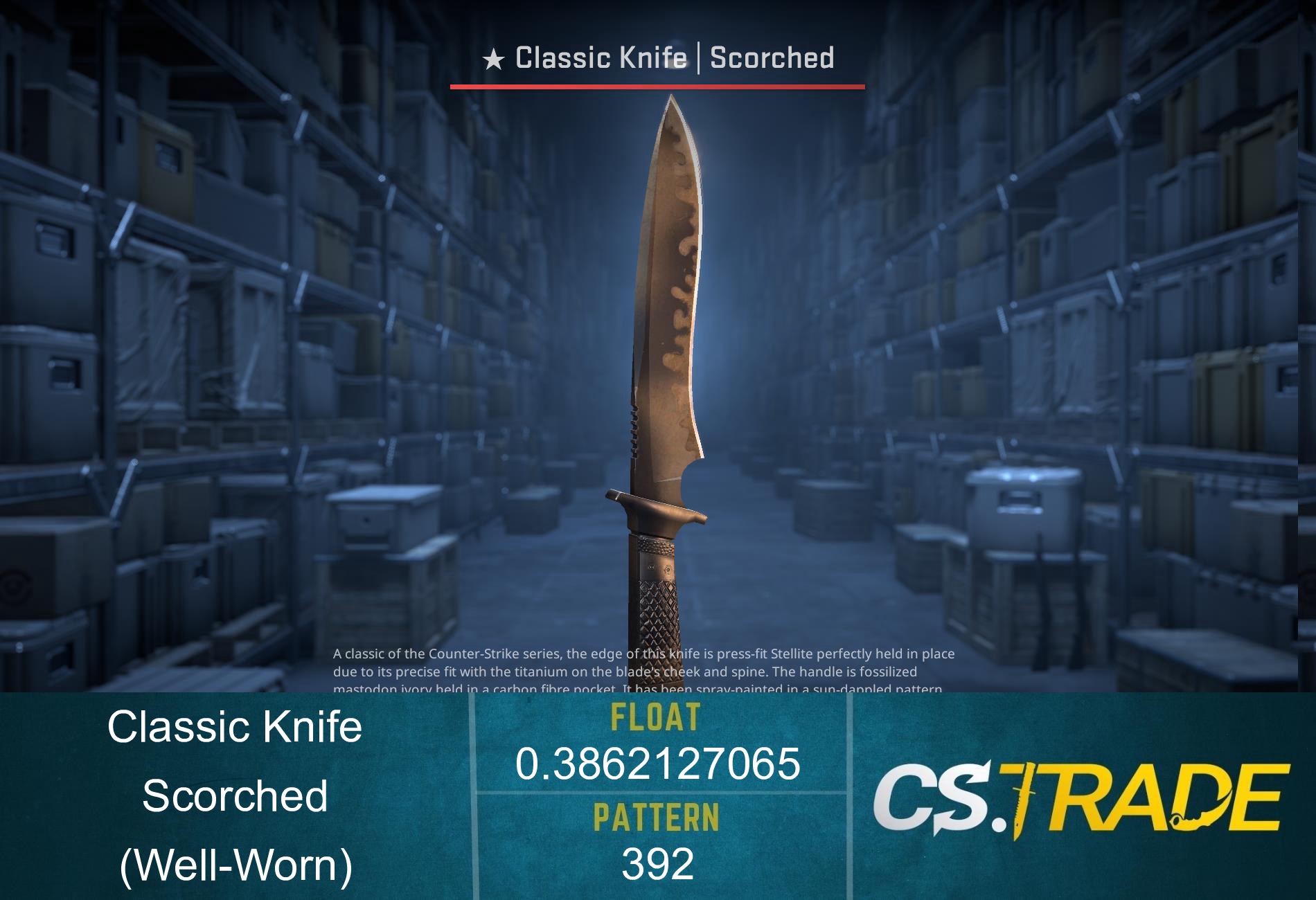 ★ StatTrak™ Classic Knife | Scorched (Well-Worn) Screenshot