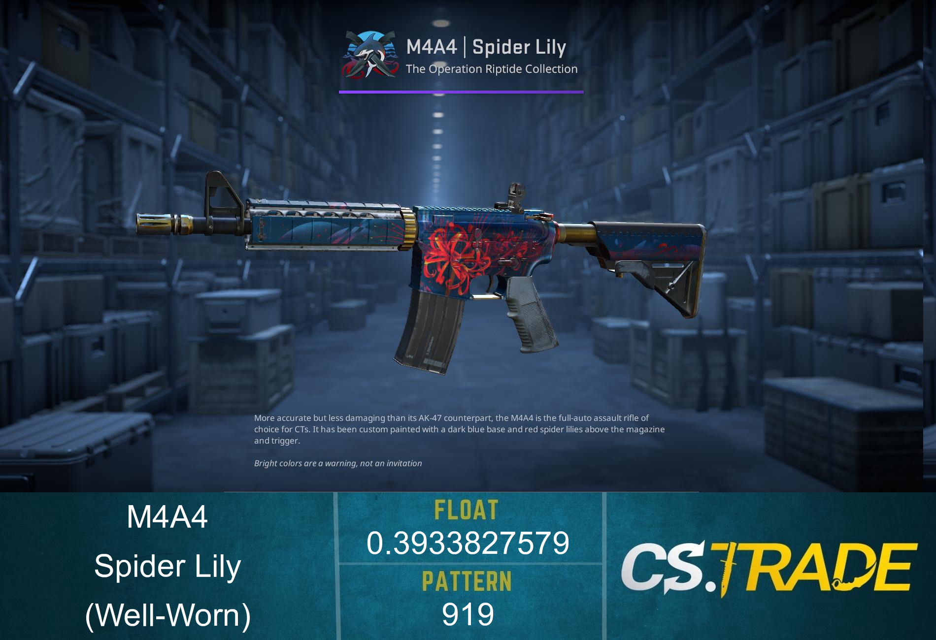 M4A4 | Spider Lily (Well-Worn) Screenshot