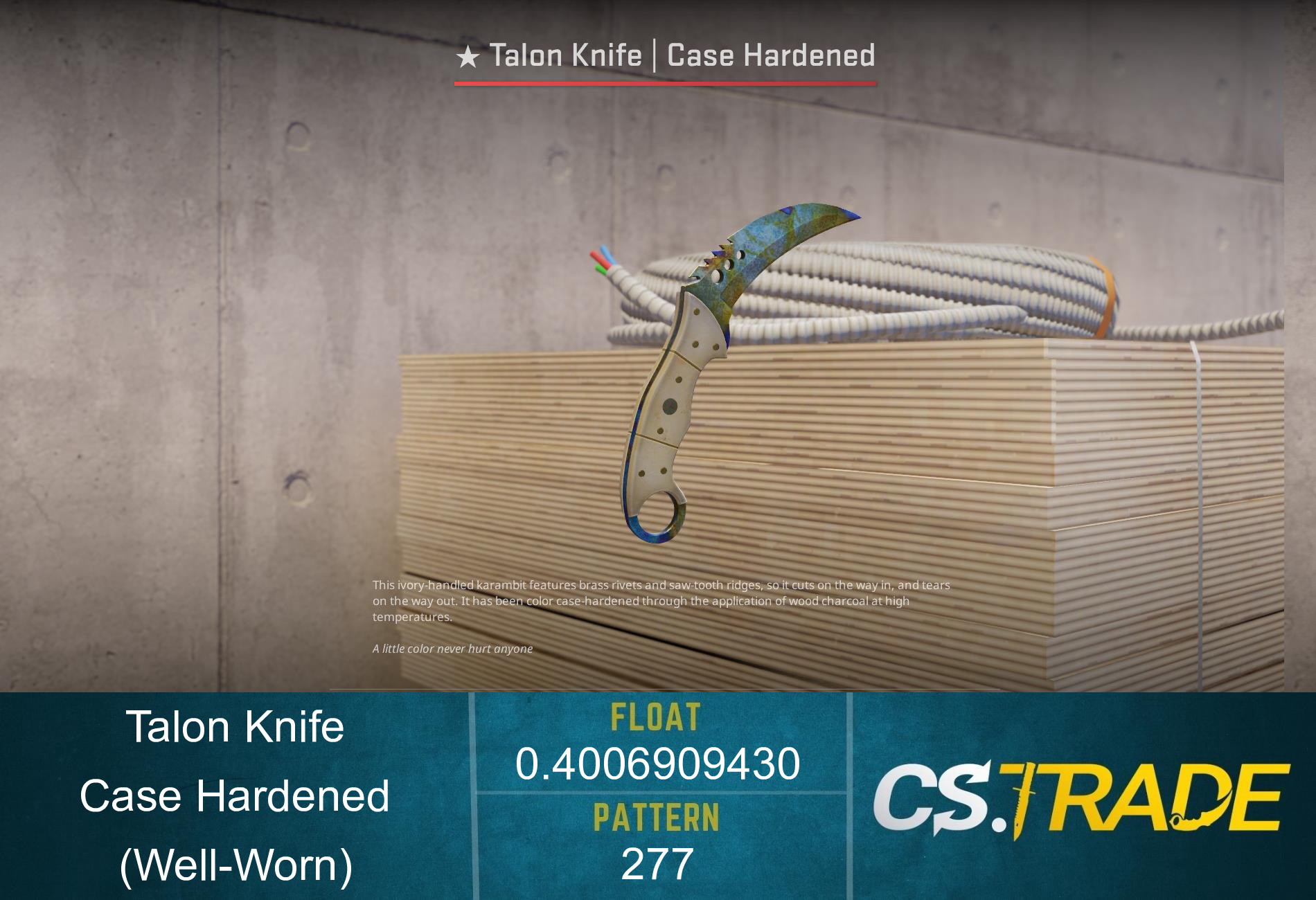 ★ Talon Knife | Case Hardened (Well-Worn) Screenshot
