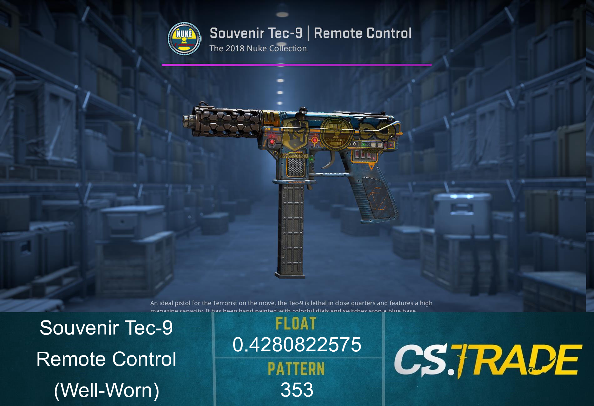 Souvenir Tec-9 | Remote Control (Well-Worn) Screenshot