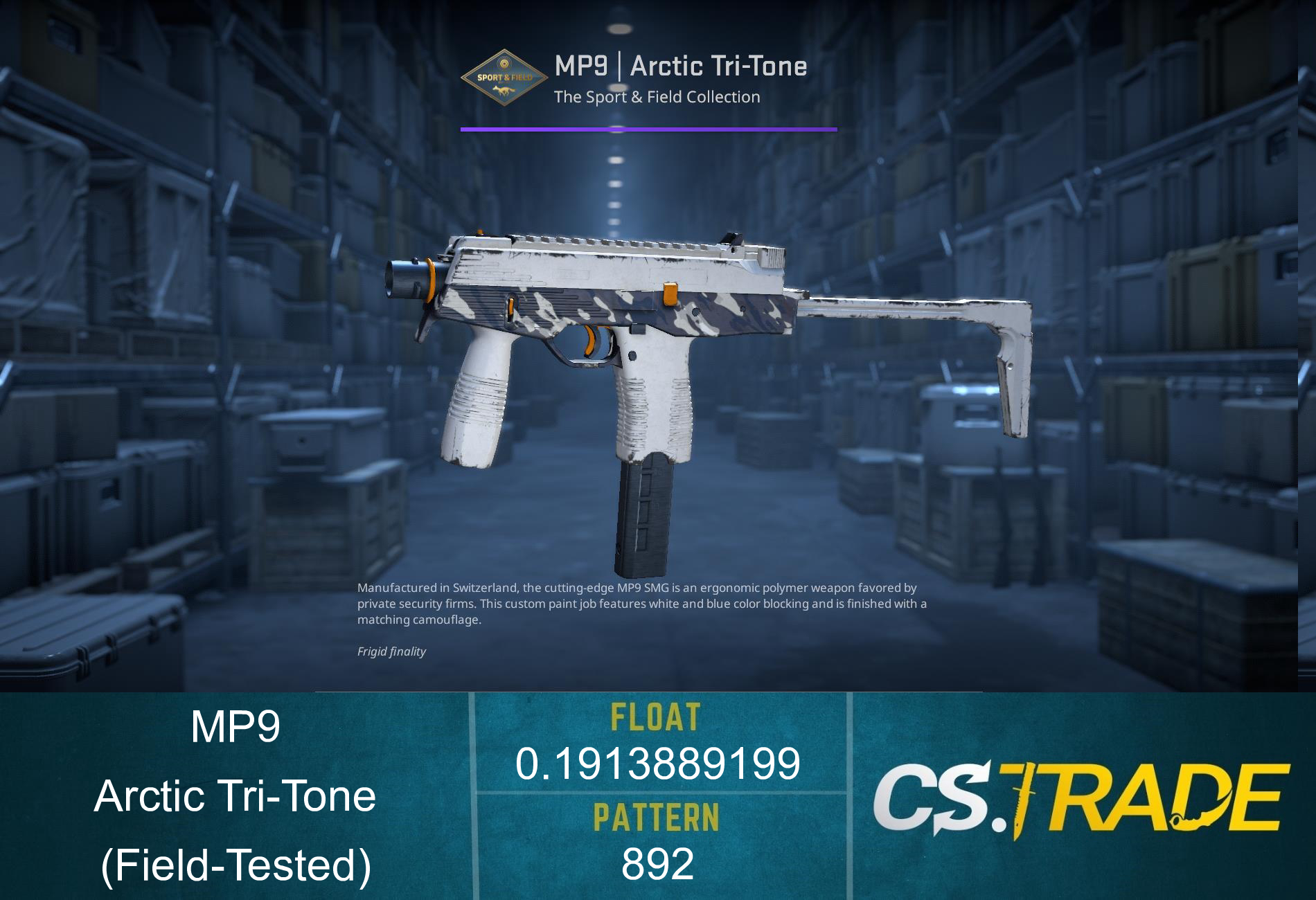 MP9 | Arctic Tri-Tone (Field-Tested) Screenshot