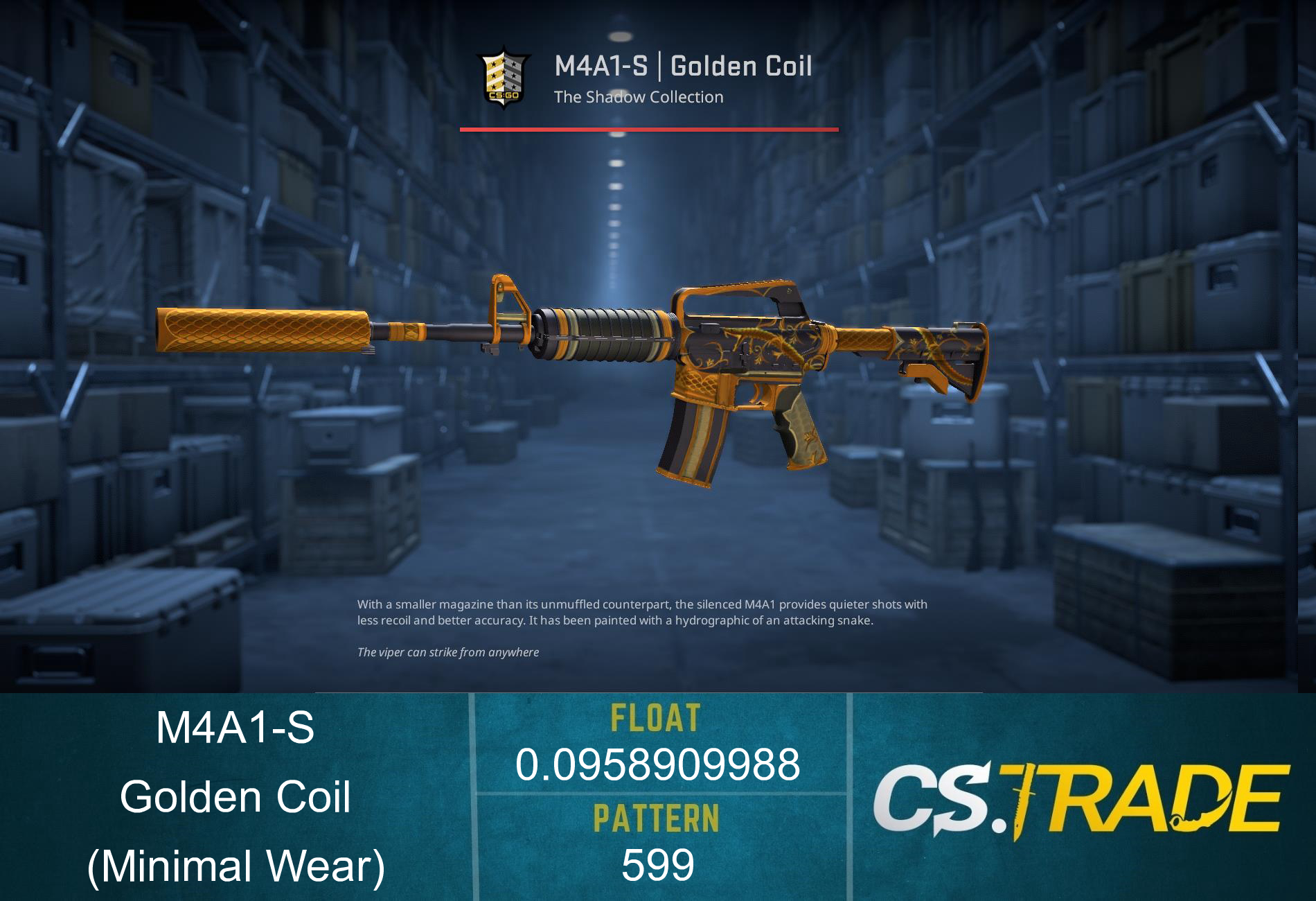 M4A1-S | Golden Coil (Minimal Wear) Screenshot
