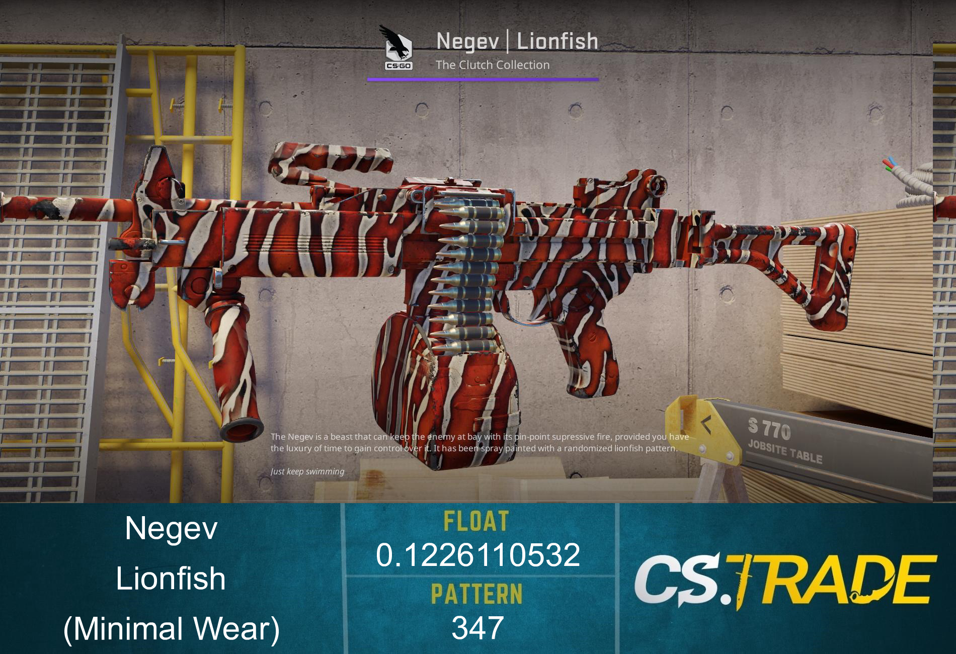 Negev | Lionfish (Minimal Wear) Screenshot