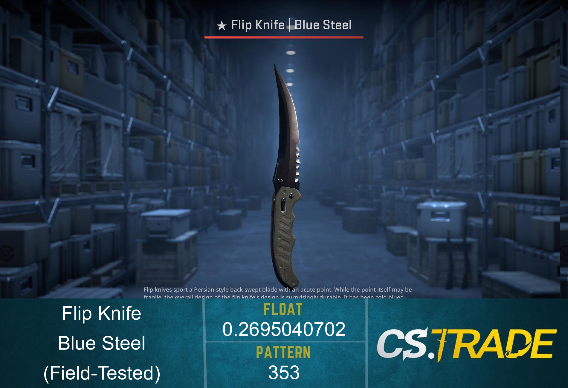 ★ StatTrak™ Flip Knife | Blue Steel (Field-Tested) Screenshot