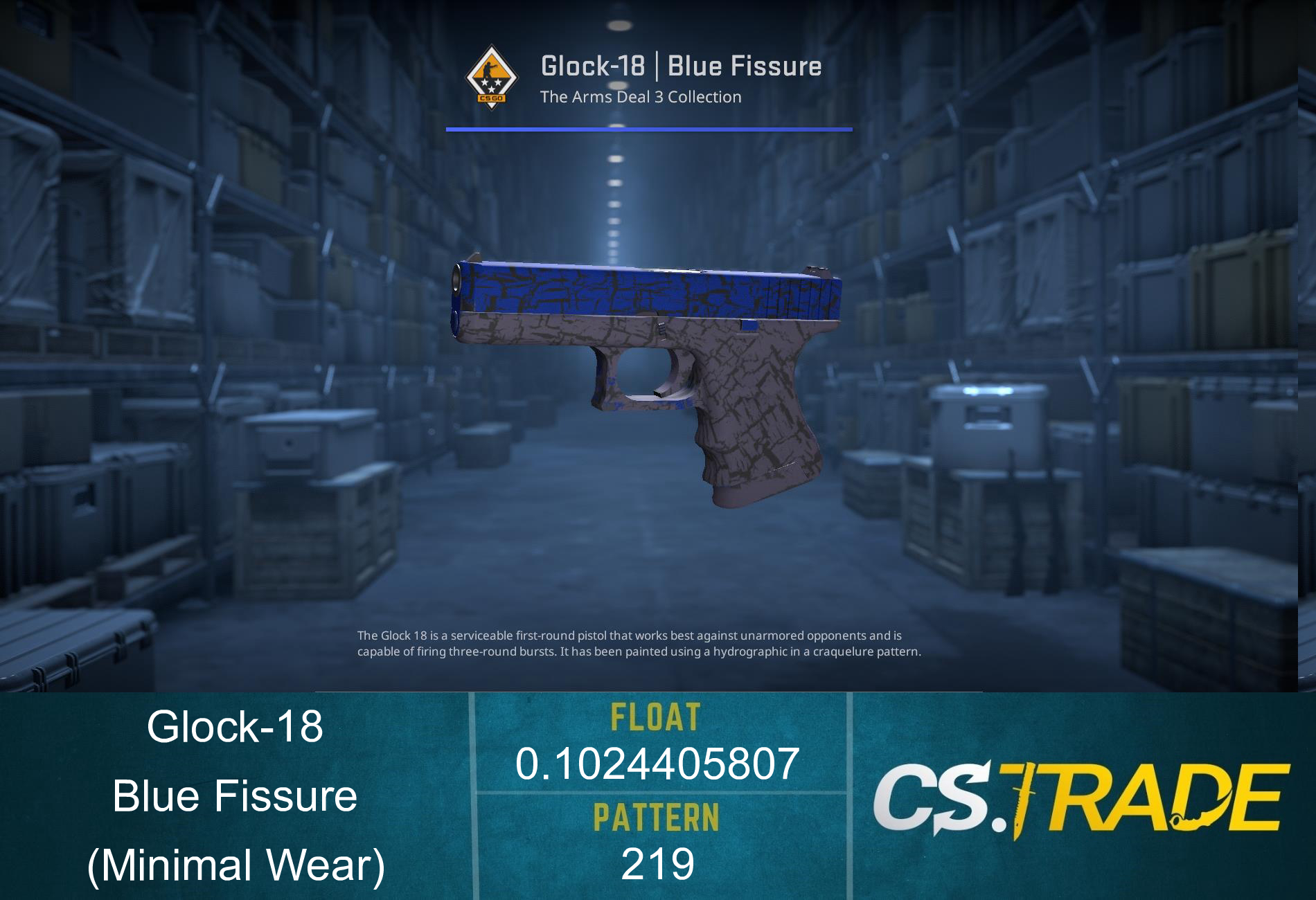 StatTrak™ Glock-18 | Blue Fissure (Minimal Wear) Screenshot