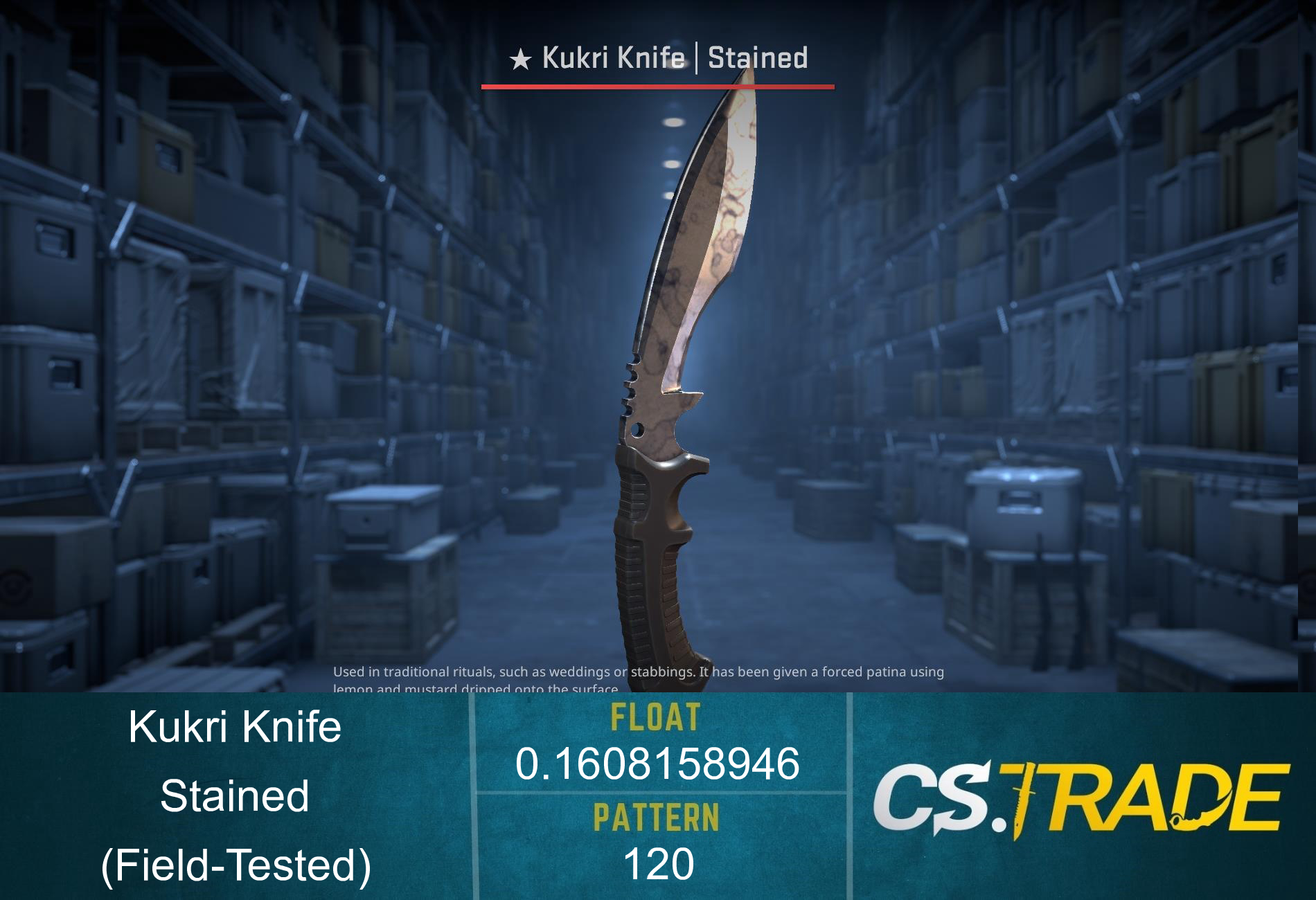 ★ Kukri Knife | Stained (Field-Tested) Screenshot