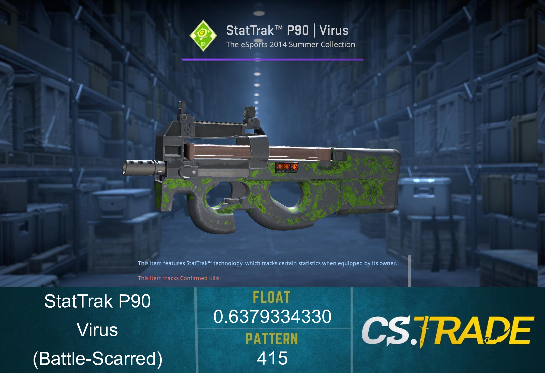 StatTrak™ P90 | Virus (Battle-Scarred) Screenshot