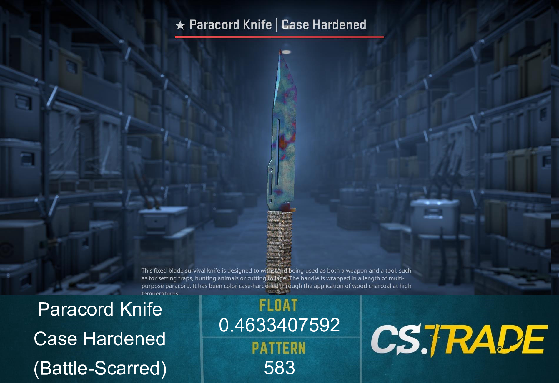 ★ StatTrak™ Paracord Knife | Case Hardened (Battle-Scarred) Screenshot