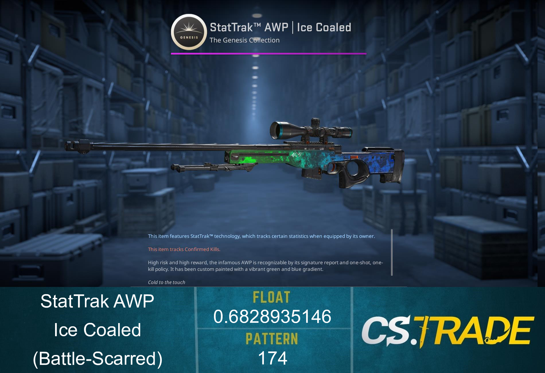 StatTrak™ AWP | Ice Coaled (Battle-Scarred)