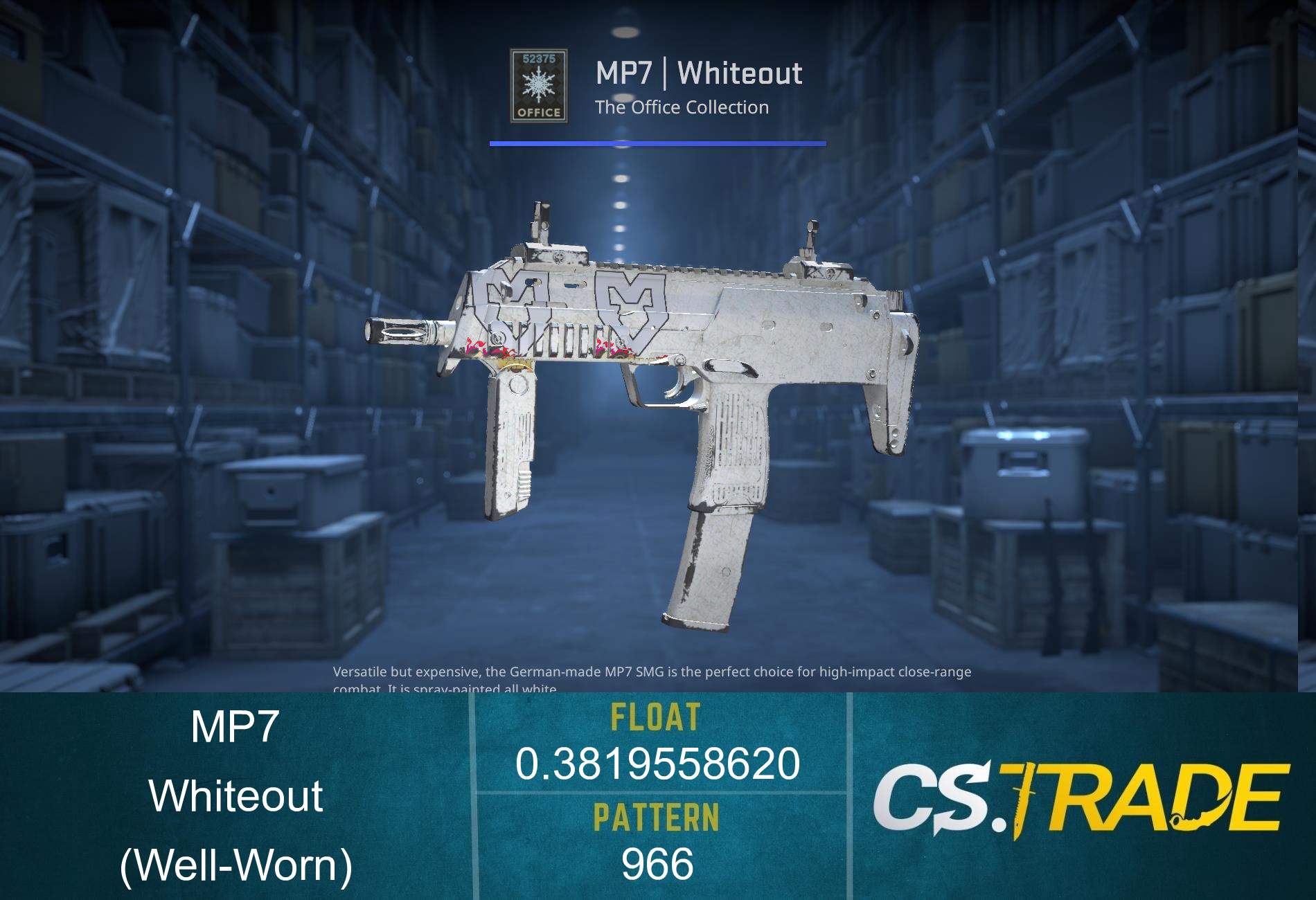 MP7 | Whiteout (Well-Worn) Screenshot