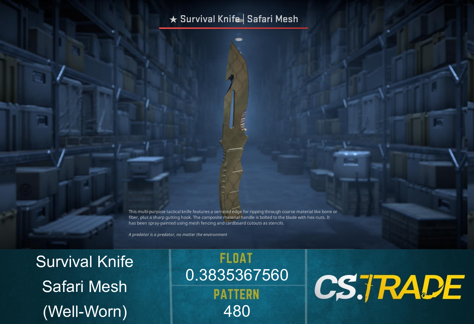 ★ Survival Knife | Safari Mesh (Well-Worn) Screenshot