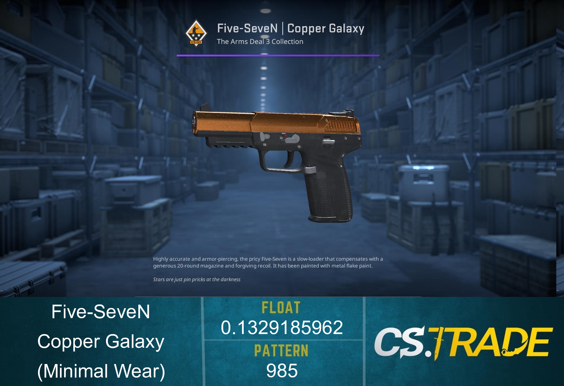 Five-SeveN | Copper Galaxy (Minimal Wear) Screenshot