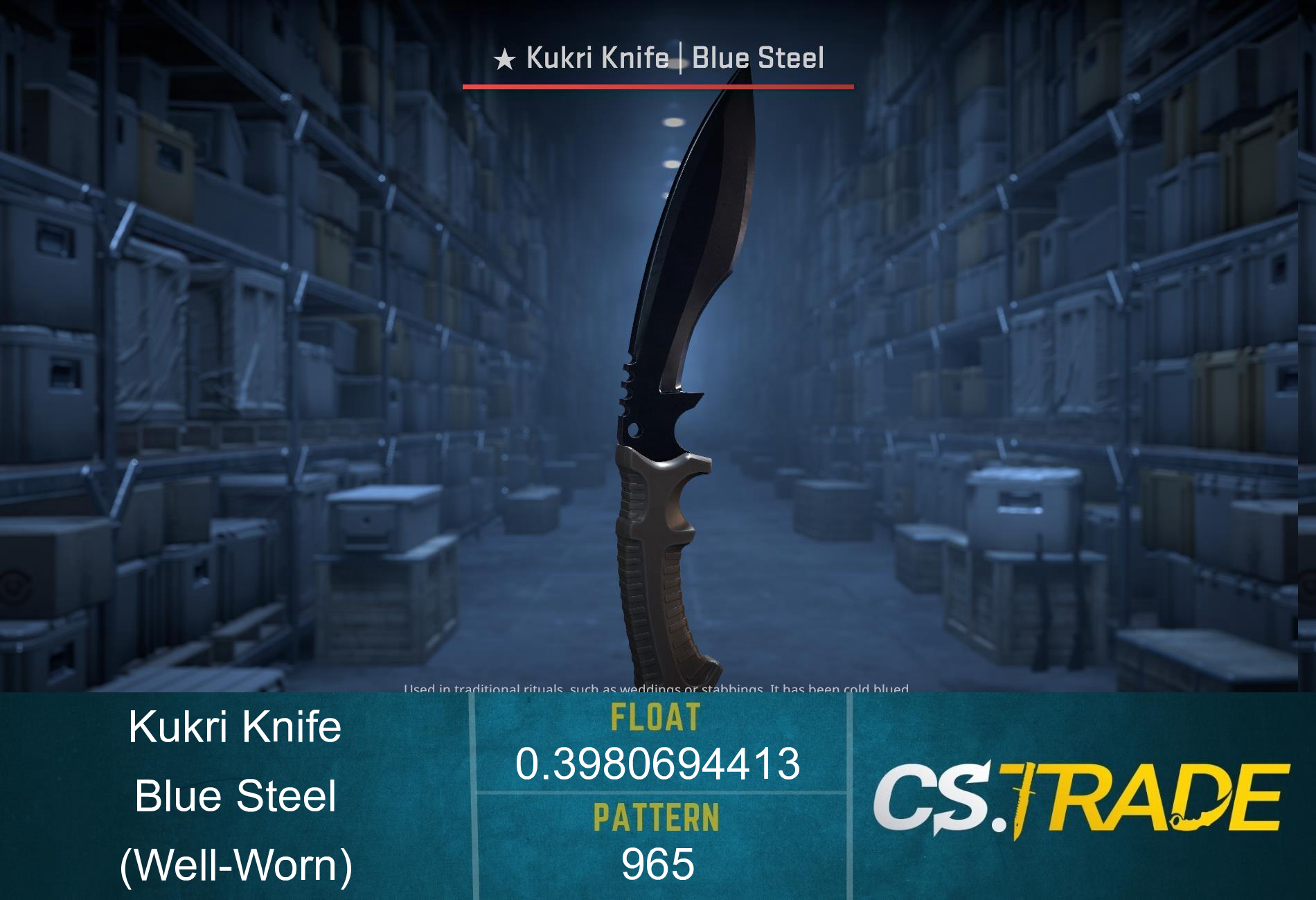 ★ Kukri Knife | Blue Steel (Well-Worn) Screenshot