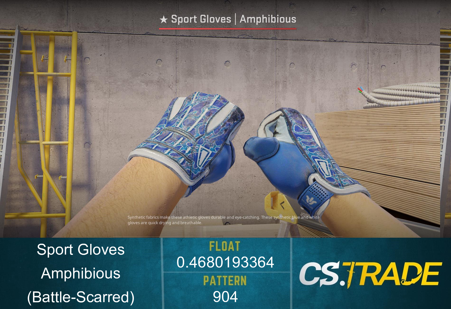 ★ Sport Gloves | Amphibious (Battle-Scarred) Screenshot