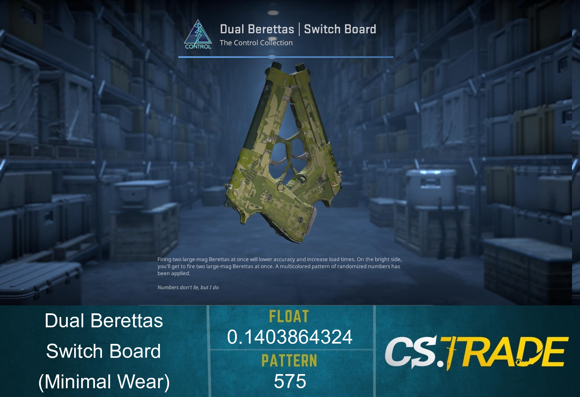 Dual Berettas | Switch Board (Factory New) Screenshot