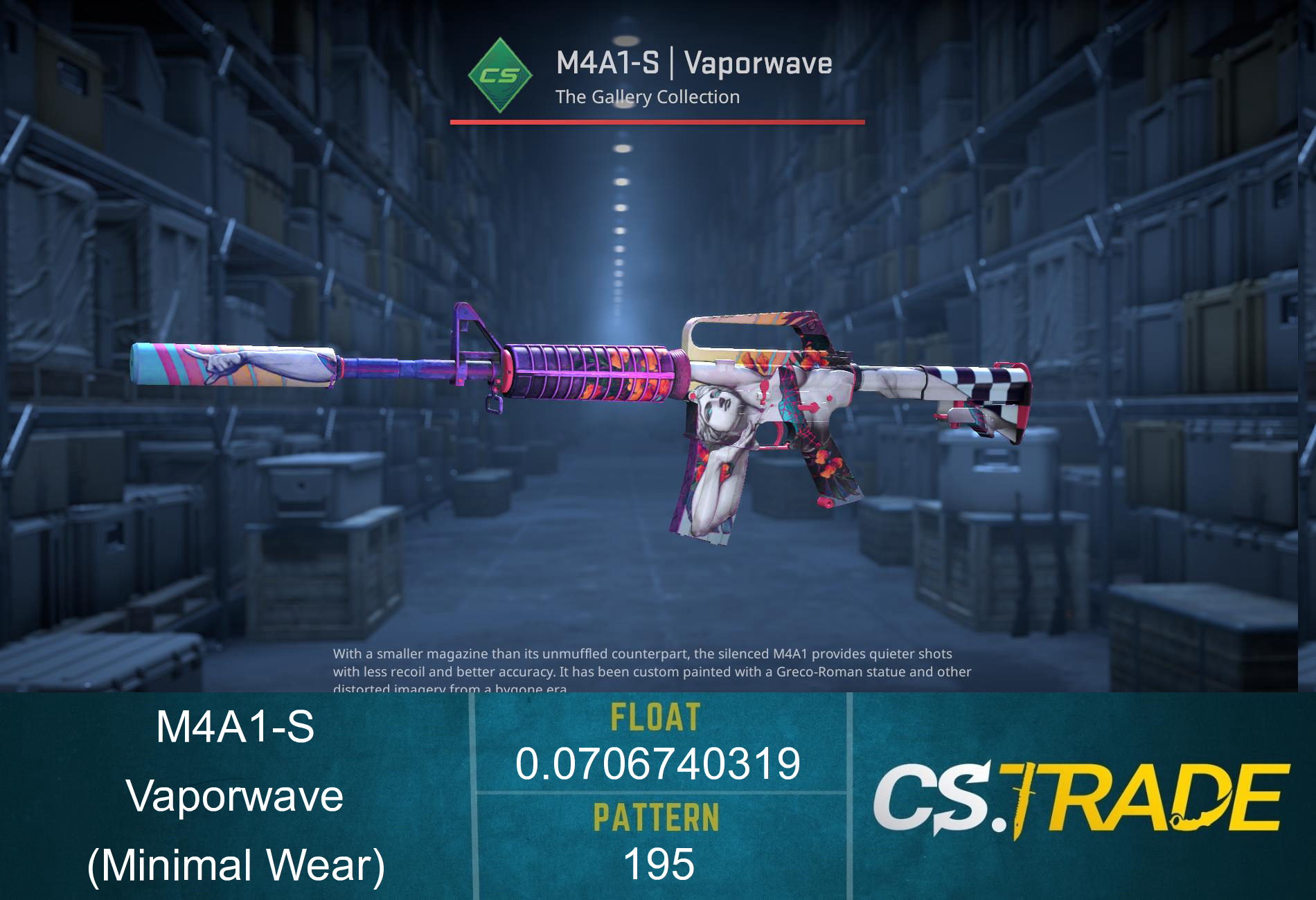 StatTrak™ M4A1-S | Vaporwave (Minimal Wear) Screenshot