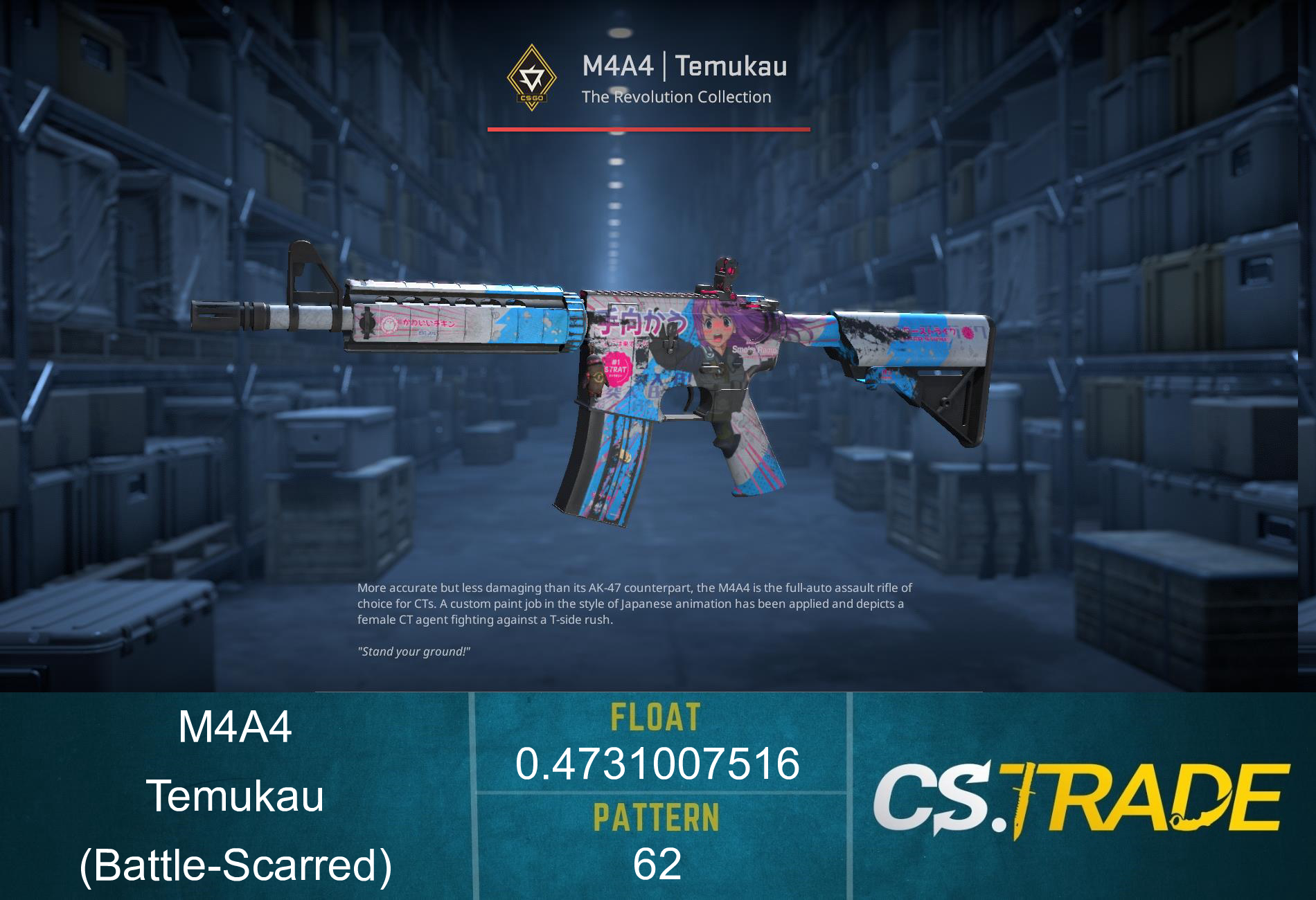 M4A4 | Temukau (Battle-Scarred) Screenshot