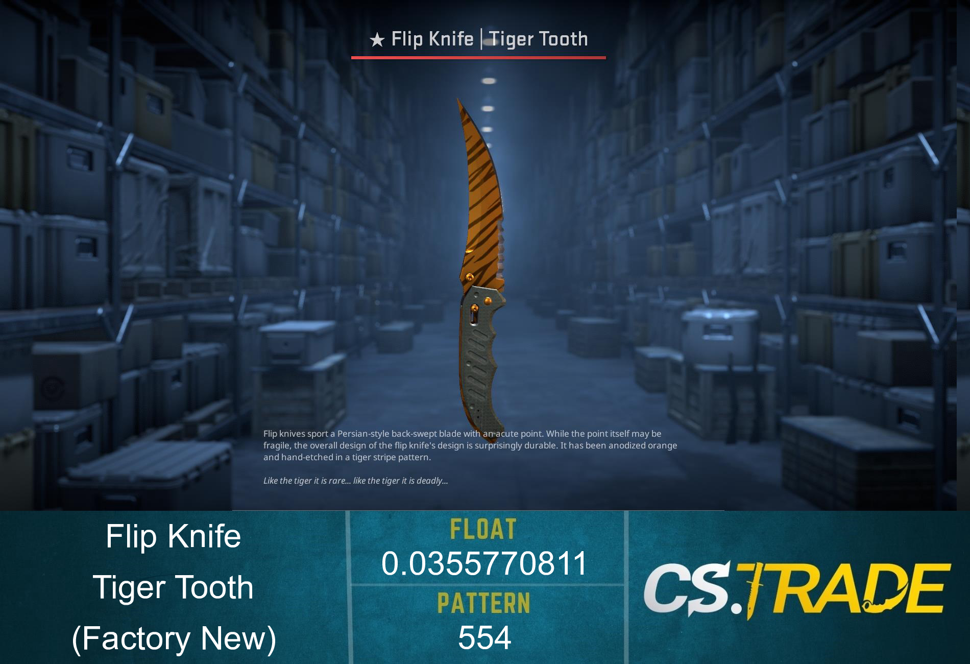 ★ Flip Knife | Tiger Tooth (Factory New)