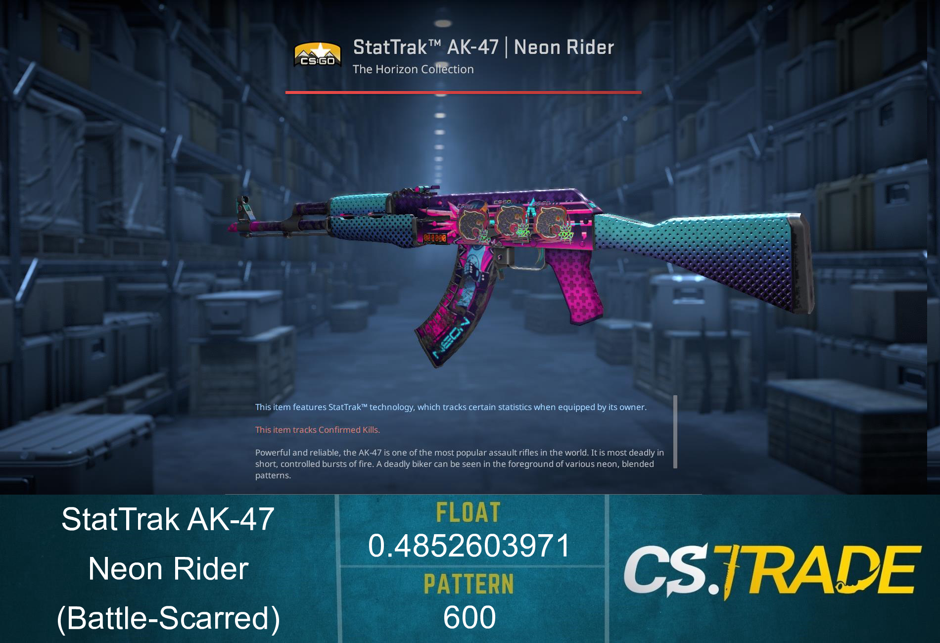 AK-47 | Neon Rider (Battle-Scarred) Screenshot