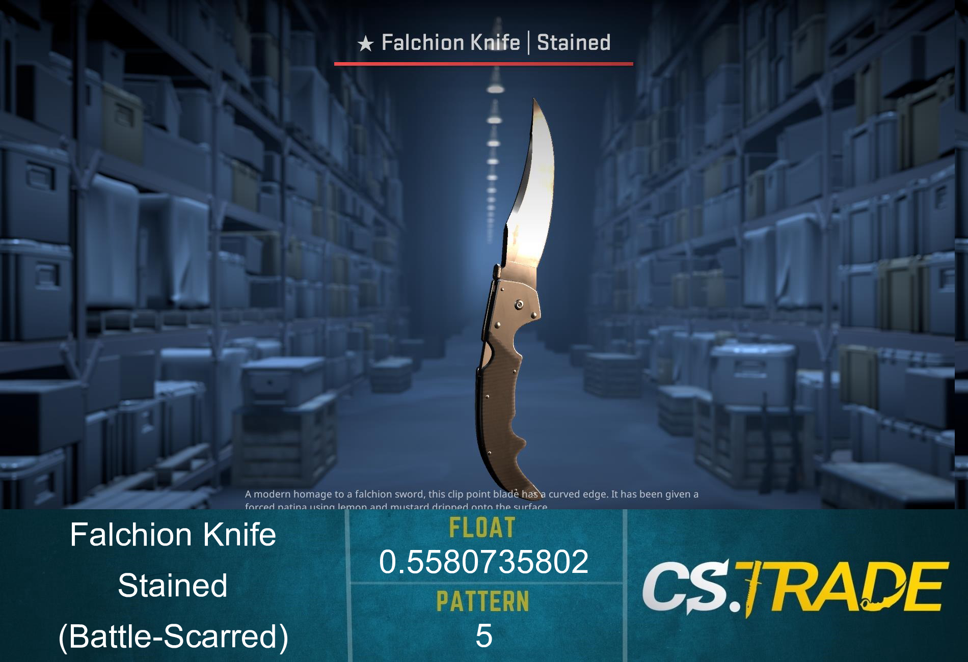 ★ StatTrak™ Falchion Knife | Stained (Battle-Scarred) Screenshot