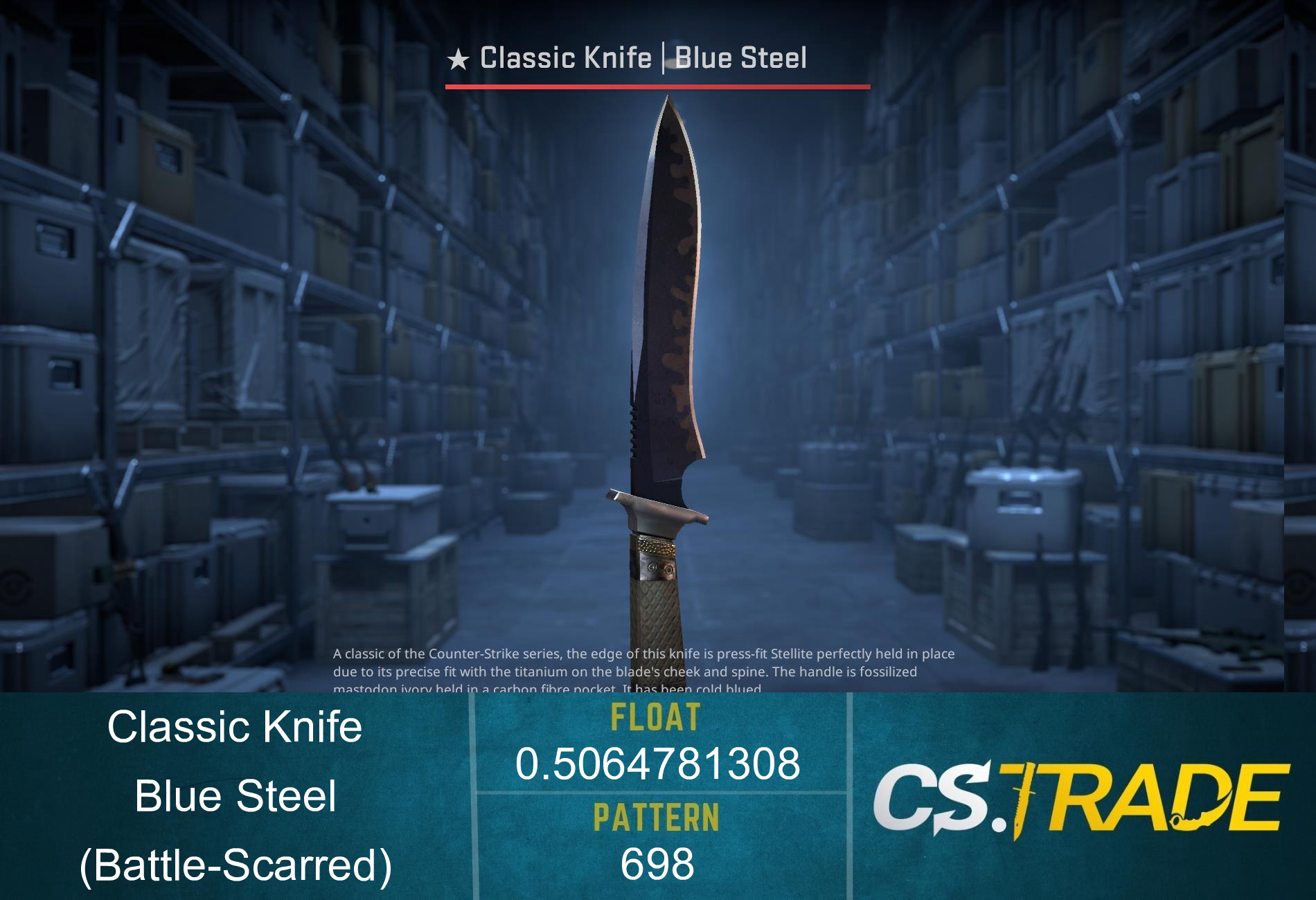 ★ StatTrak™ Classic Knife | Blue Steel (Battle-Scarred) Screenshot