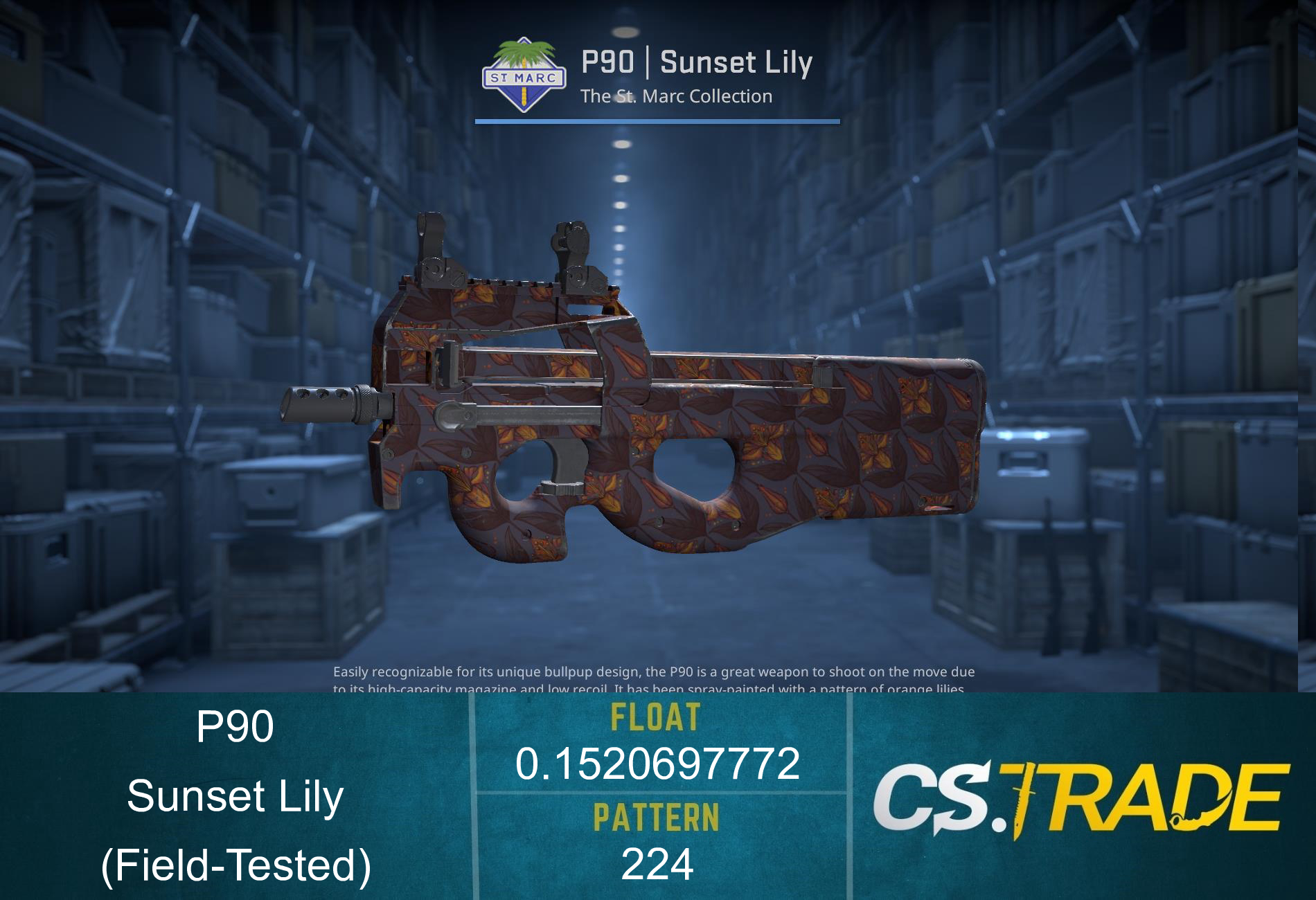 P90 | Sunset Lily (Field-Tested) Screenshot