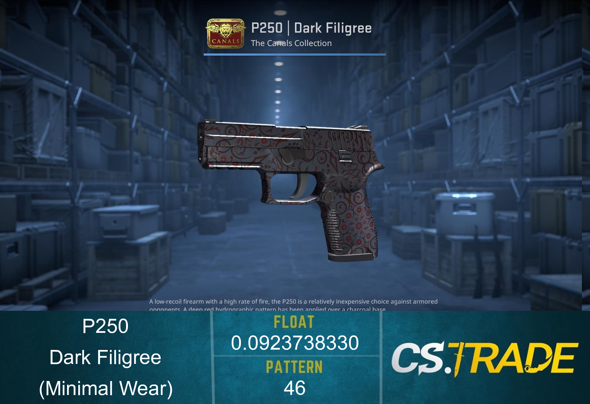 P250 | Dark Filigree (Minimal Wear) Screenshot