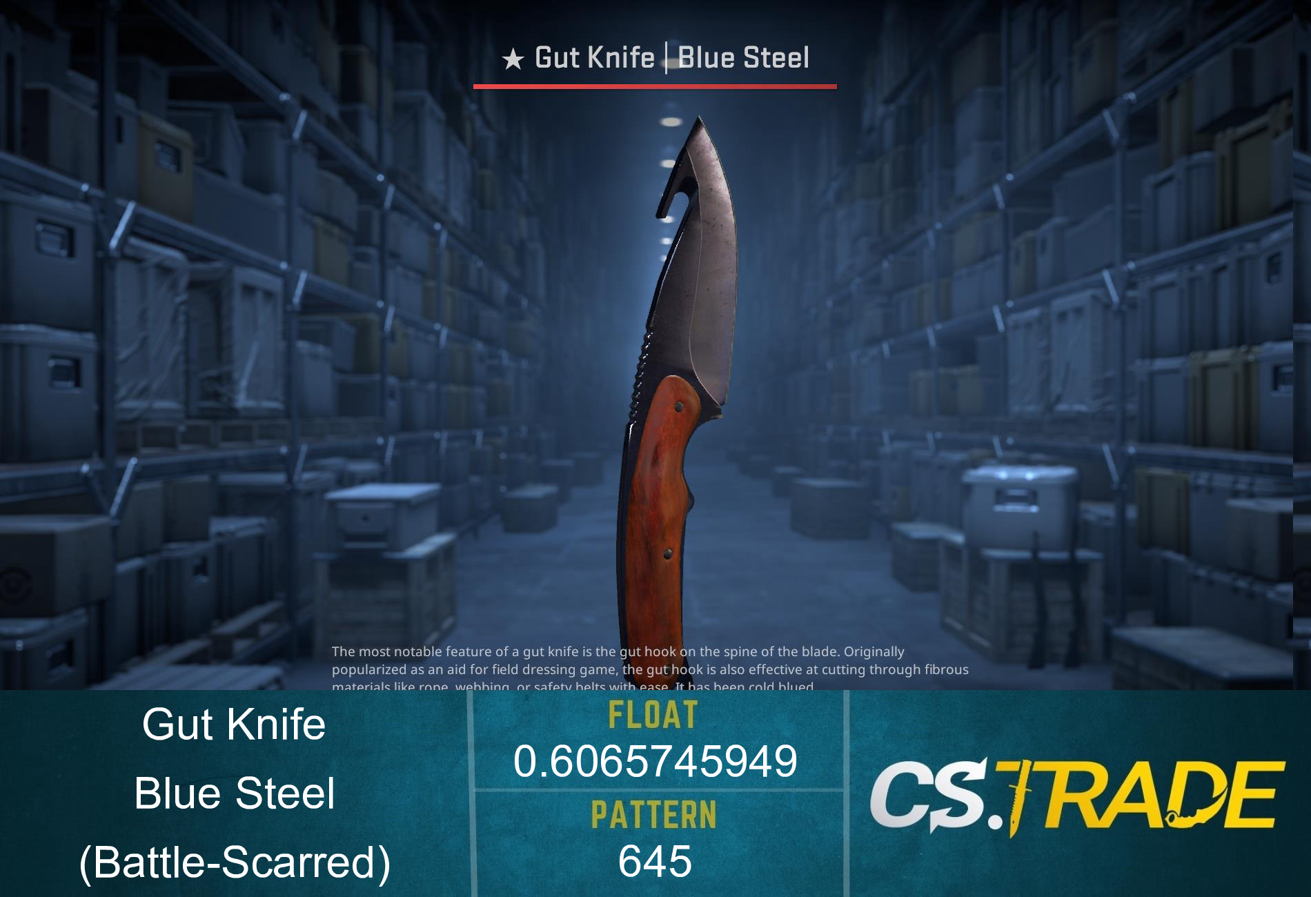 ★ StatTrak™ Gut Knife | Blue Steel (Battle-Scarred) Screenshot