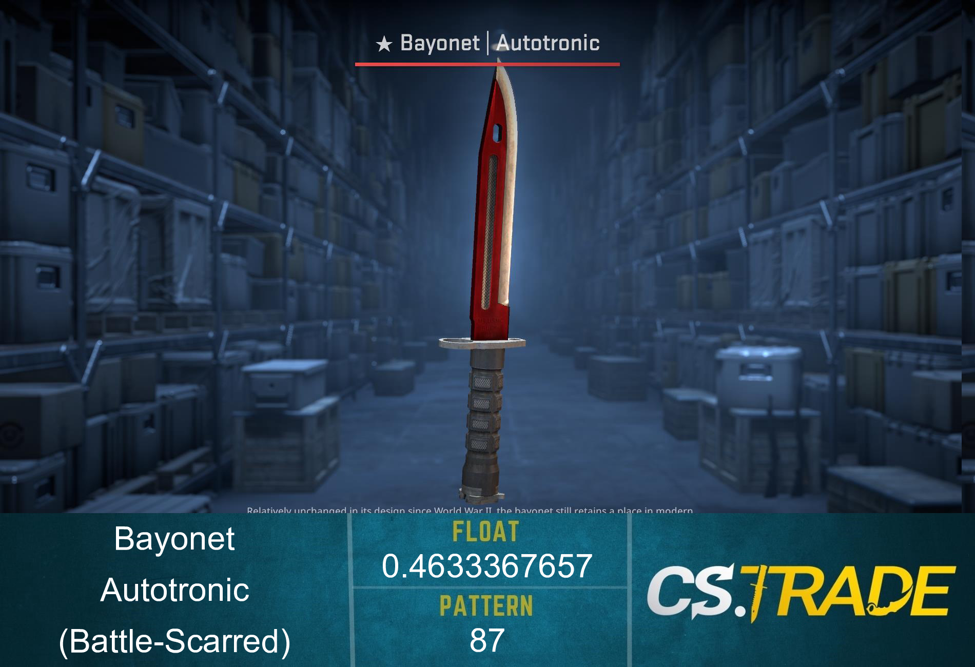 ★ StatTrak™ Bayonet | Autotronic (Battle-Scarred) Screenshot