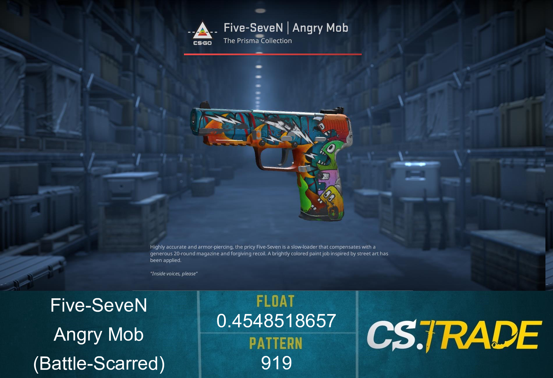 StatTrak™ Five-SeveN | Angry Mob (Battle-Scarred) Screenshot