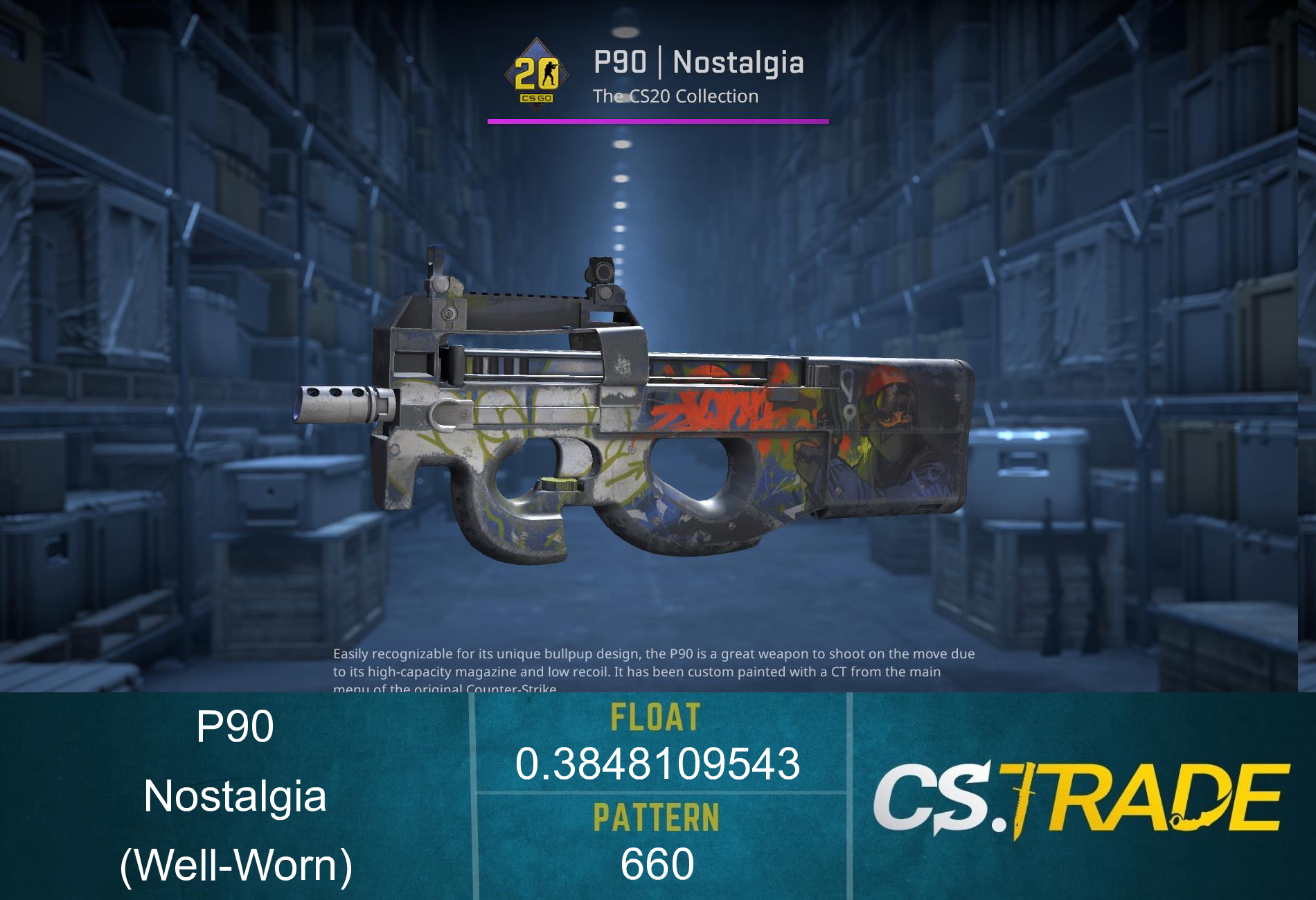 P90 | Nostalgia (Well-Worn) Screenshot