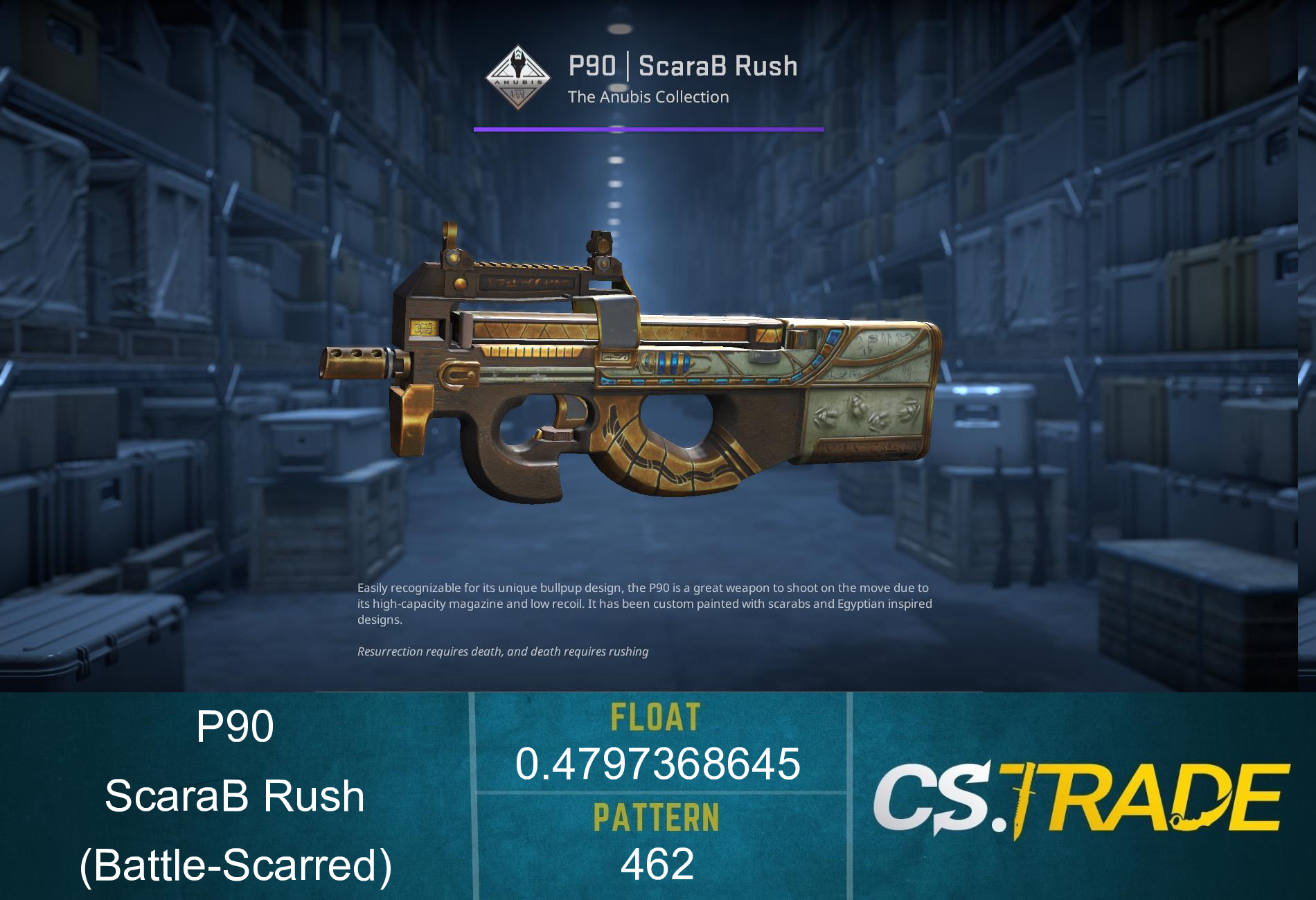 Souvenir P90 | ScaraB Rush (Battle-Scarred) Screenshot