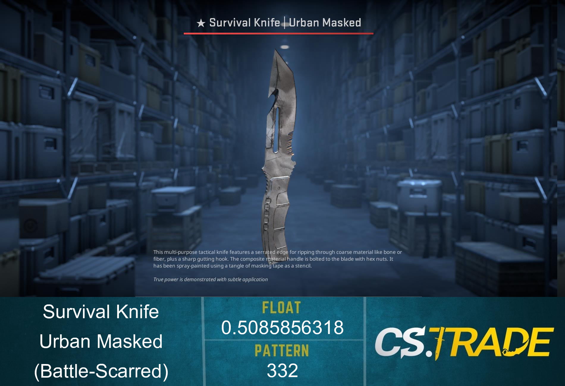 ★ StatTrak™ Survival Knife | Urban Masked (Battle-Scarred) Screenshot