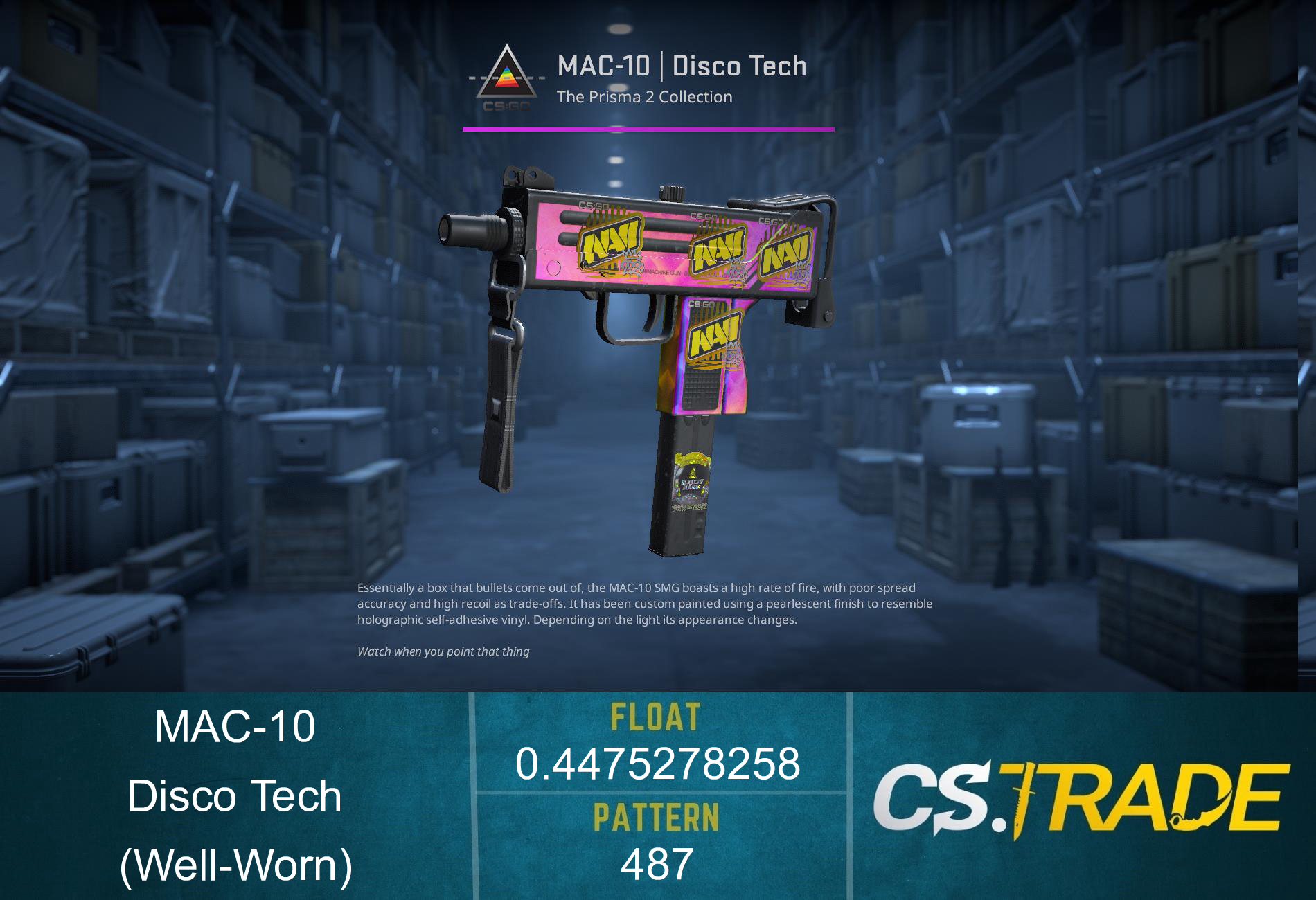 MAC-10 | Disco Tech (Well-Worn)