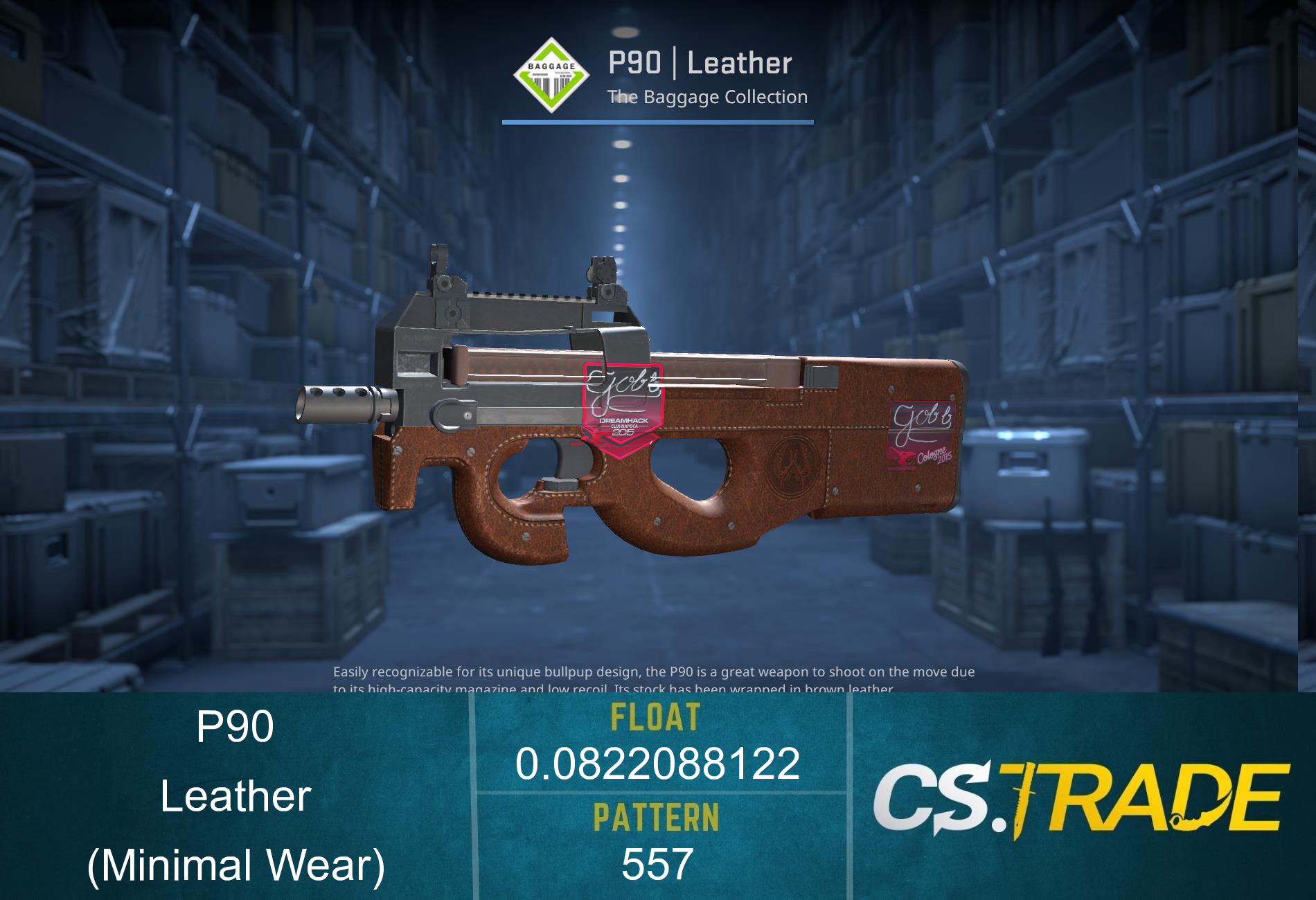 P90 | Leather (Minimal Wear) Screenshot