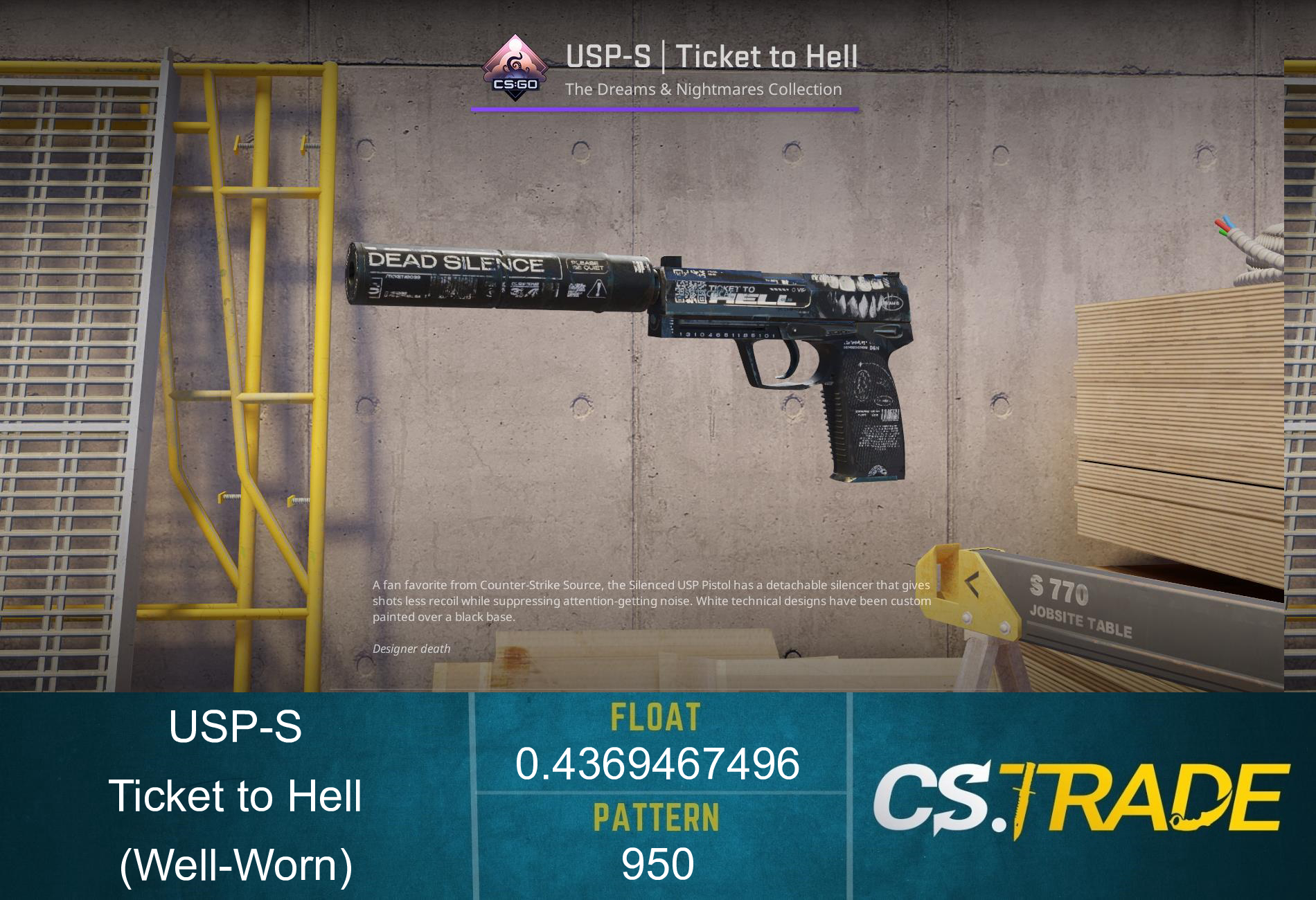 StatTrak™ USP-S | Ticket to Hell (Well-Worn) Screenshot